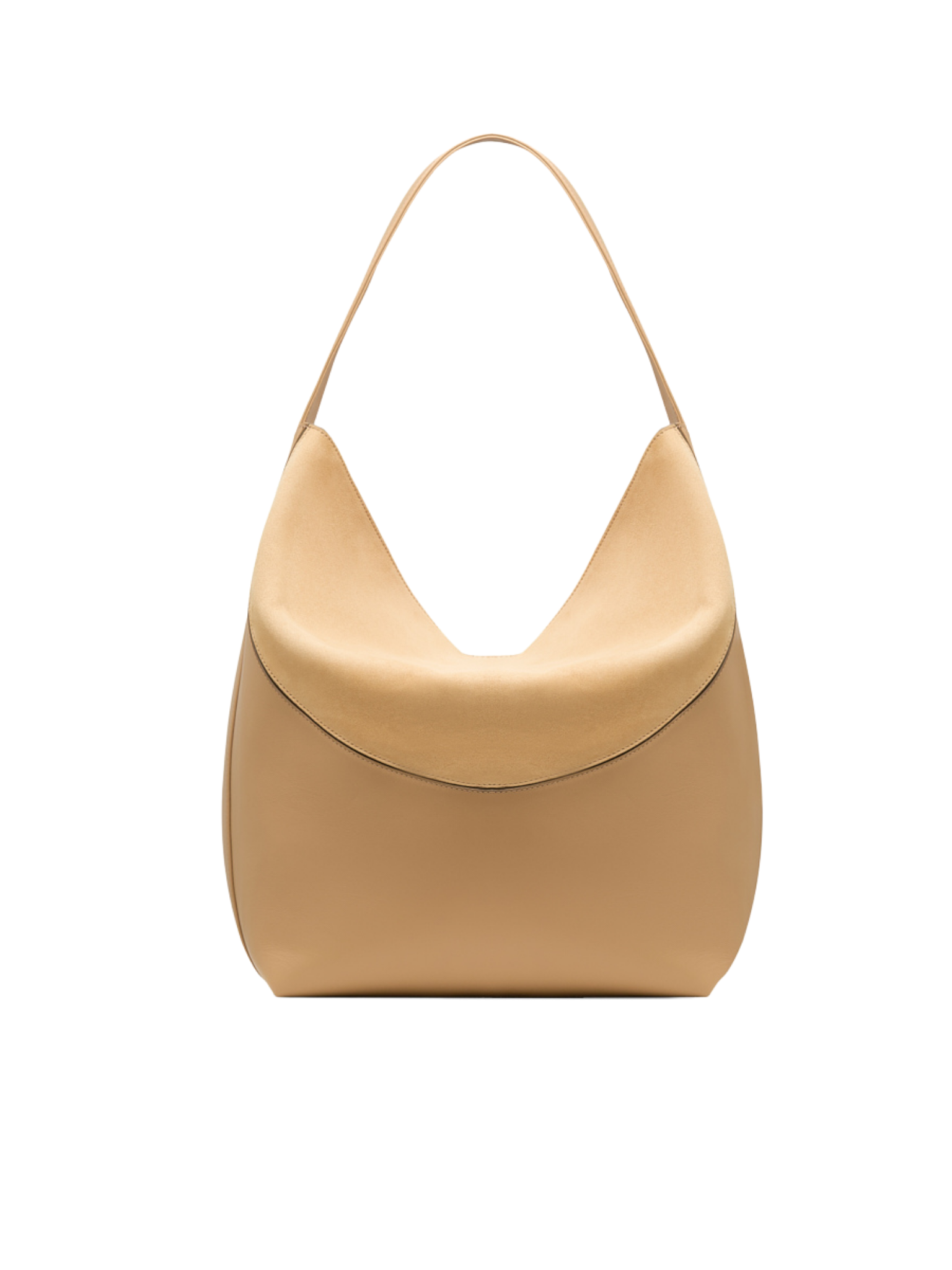 HerPorte-Sand suede PAVO tote calf leather bag