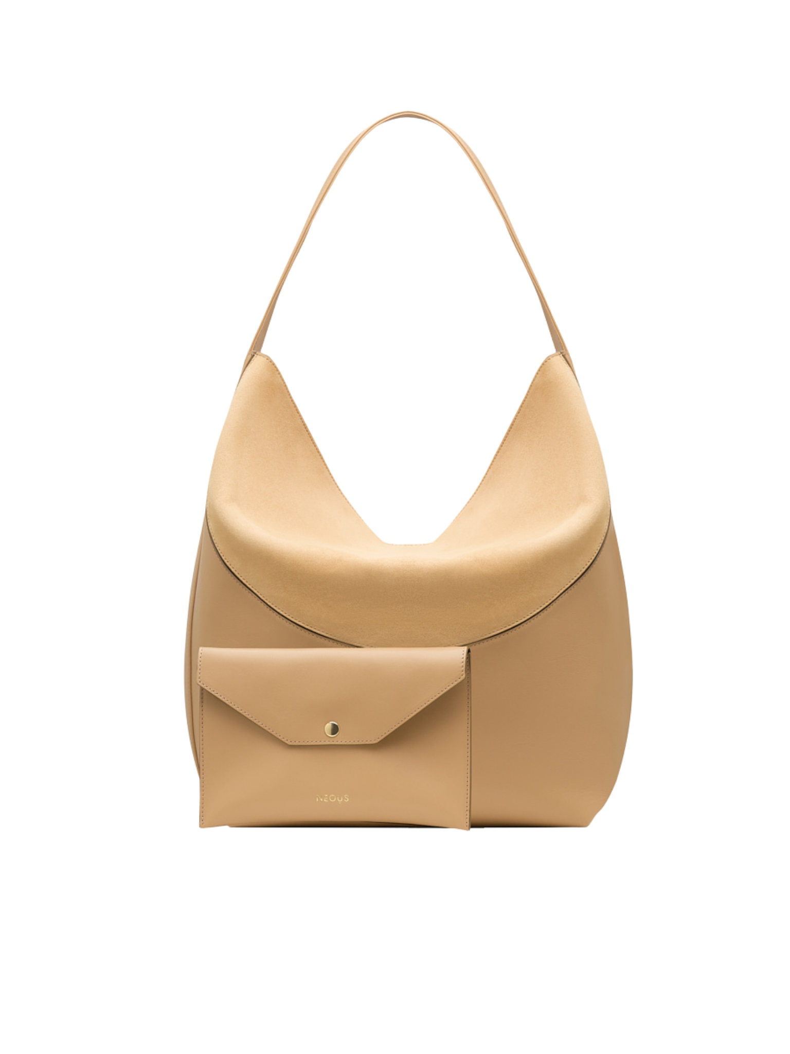 HerPorte-Sand suede PAVO tote calf leather bag