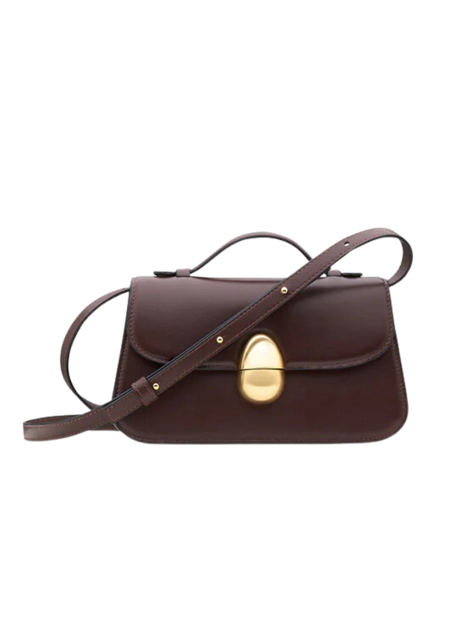 HerPorte-DARK CHOCOLATE Phoenix 1.0 Crossbody Calf Leather Bag