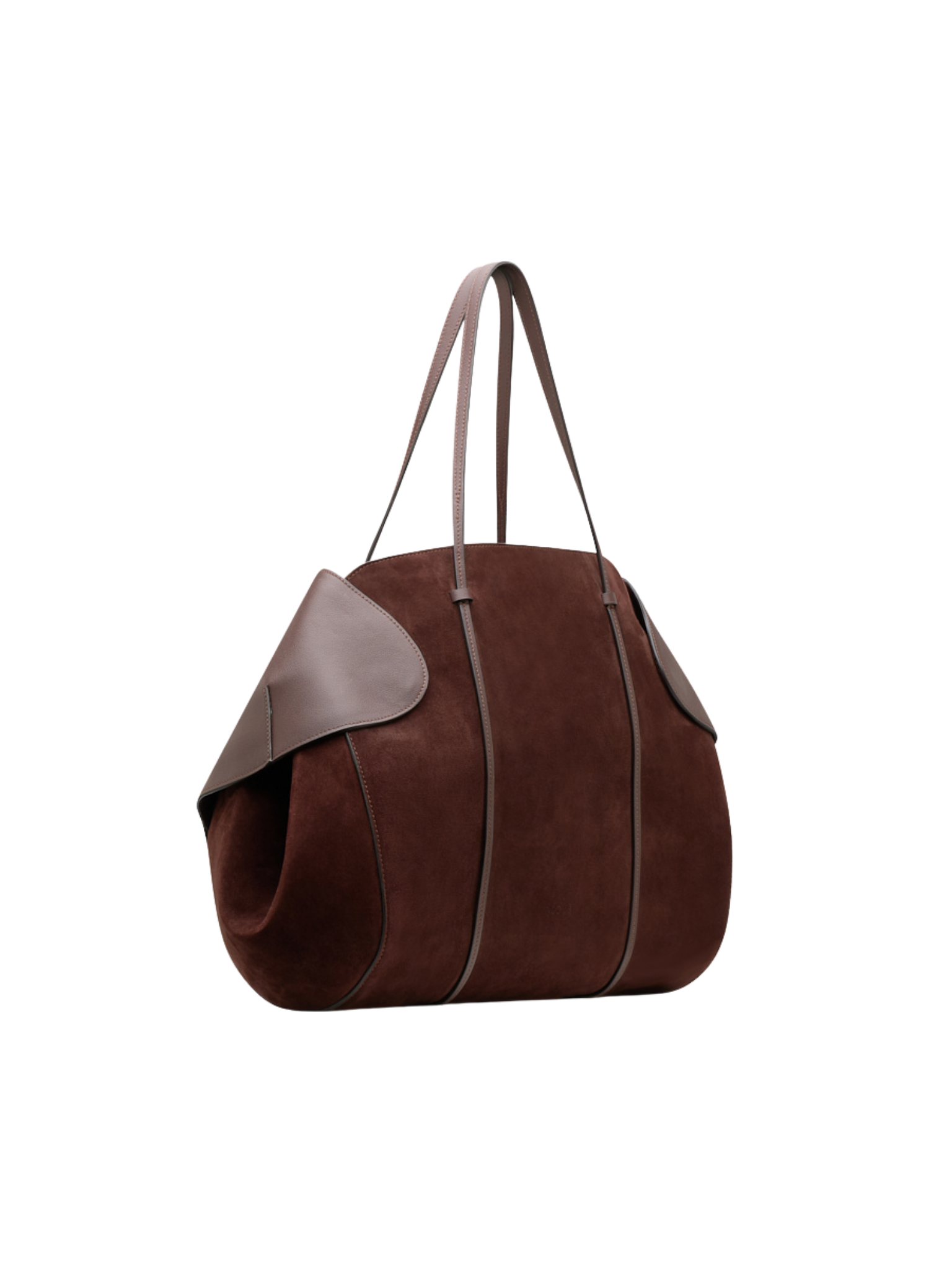 HerPorte-DARK CHOCOLATE BERENICES SUEDE/ LEATHER Shoulder Bag