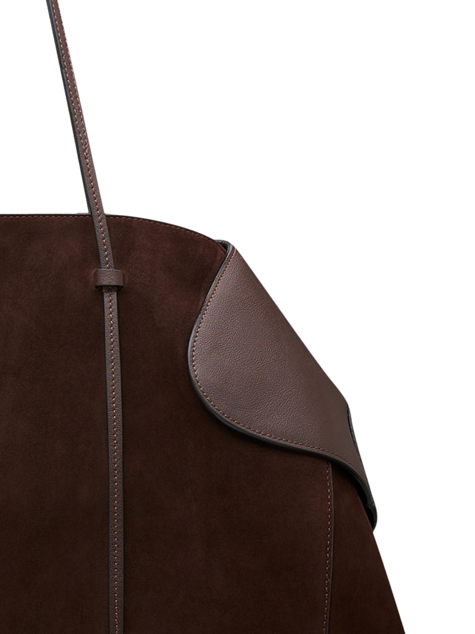 HerPorte-DARK CHOCOLATE BERENICES SUEDE/ LEATHER Shoulder Bag