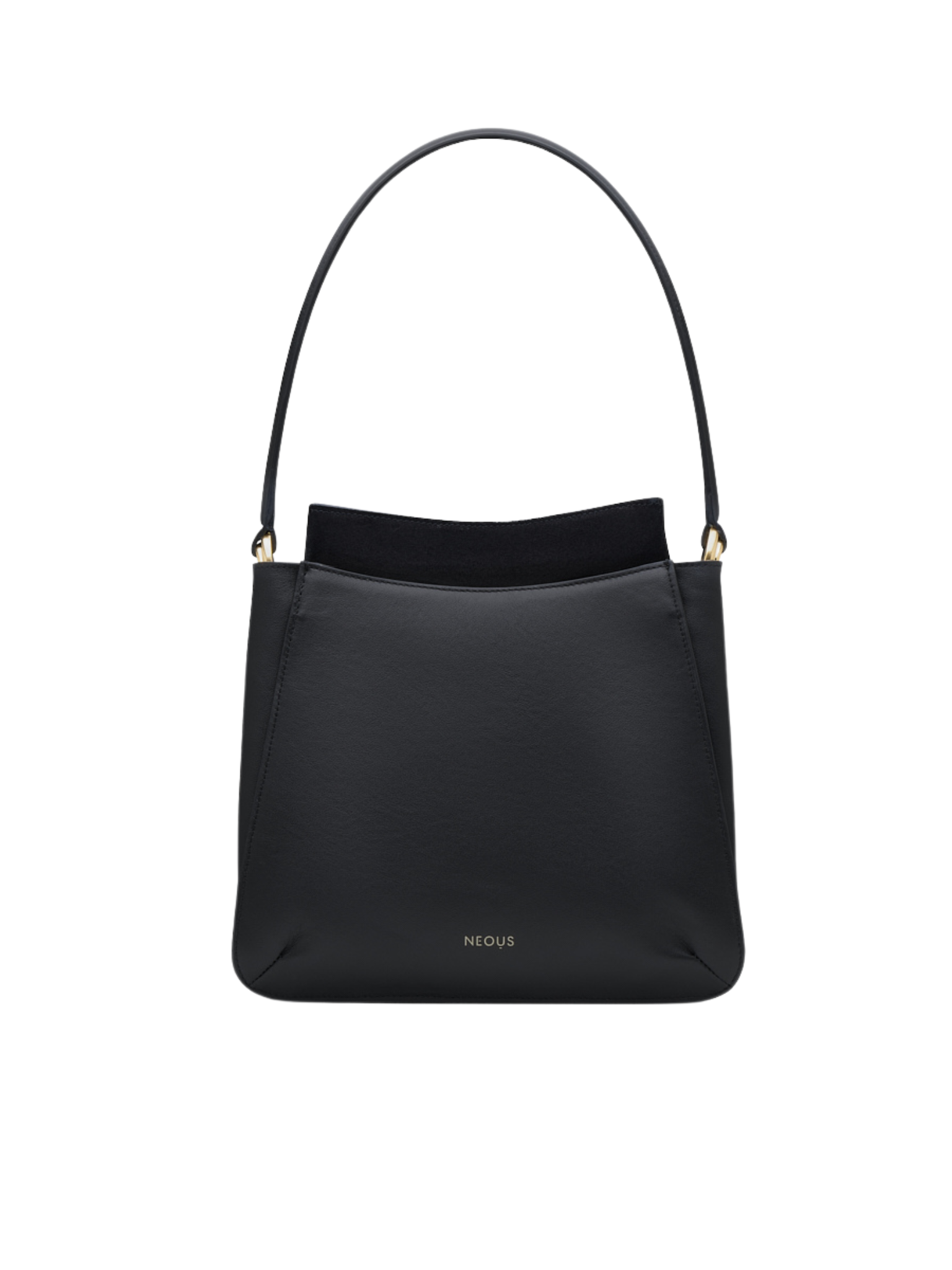 HerPorte-Black Erid Tote in Calf Leather and Suede