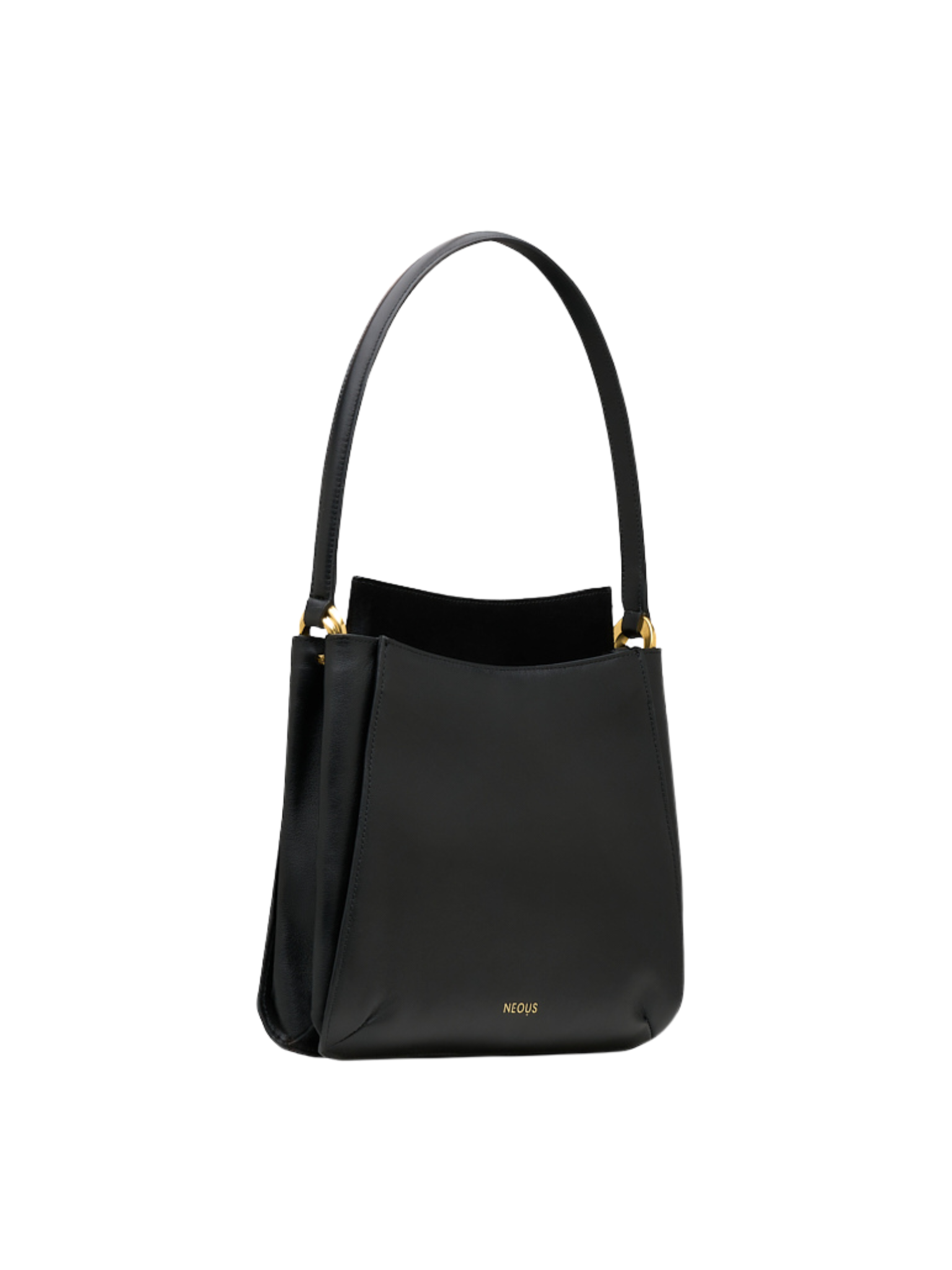 HerPorte-Black Erid Tote in Calf Leather and Suede