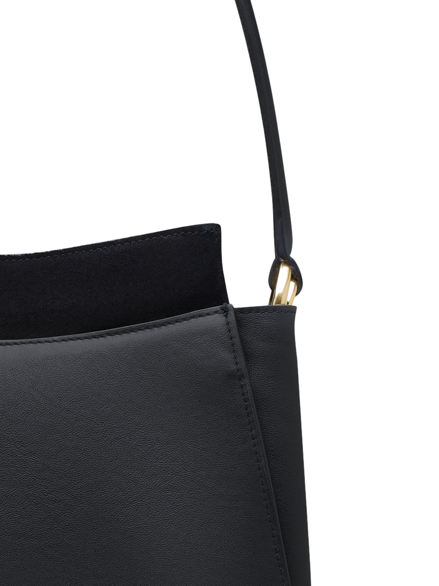 HerPorte-Black Erid Tote in Calf Leather and Suede