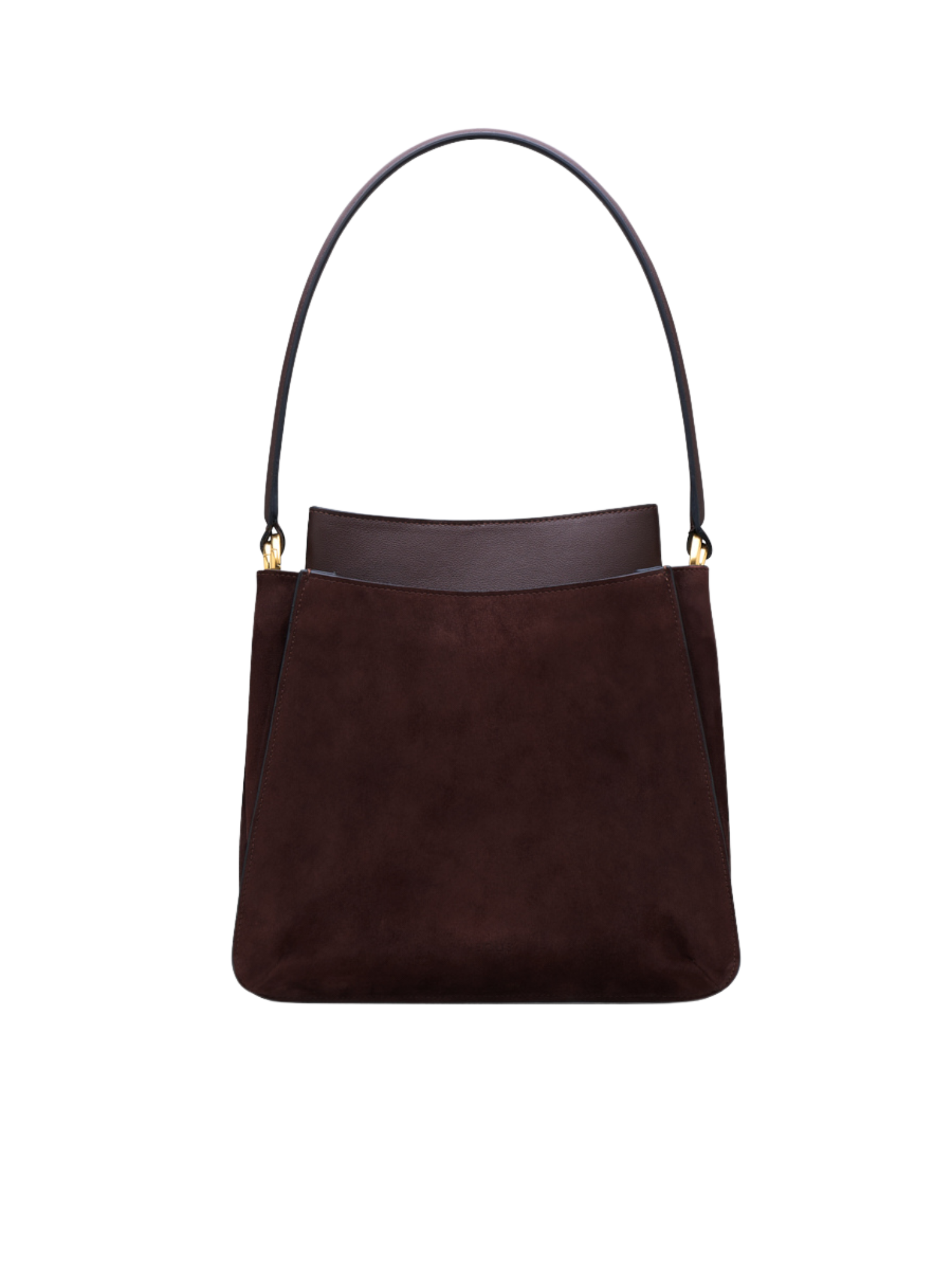 HerPorte-Dark Chocolate Erid Tote in Calf Leather and Suede