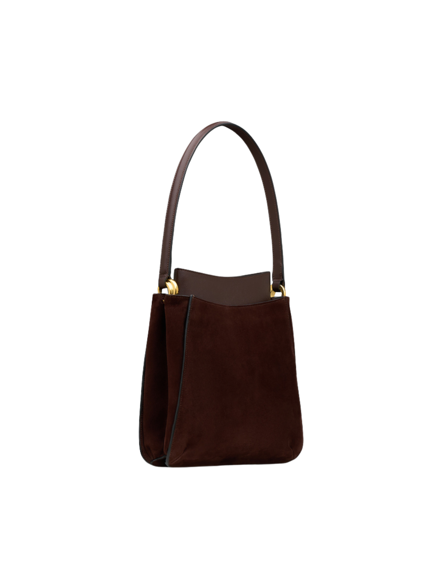 HerPorte-Dark Chocolate Erid Tote in Calf Leather and Suede