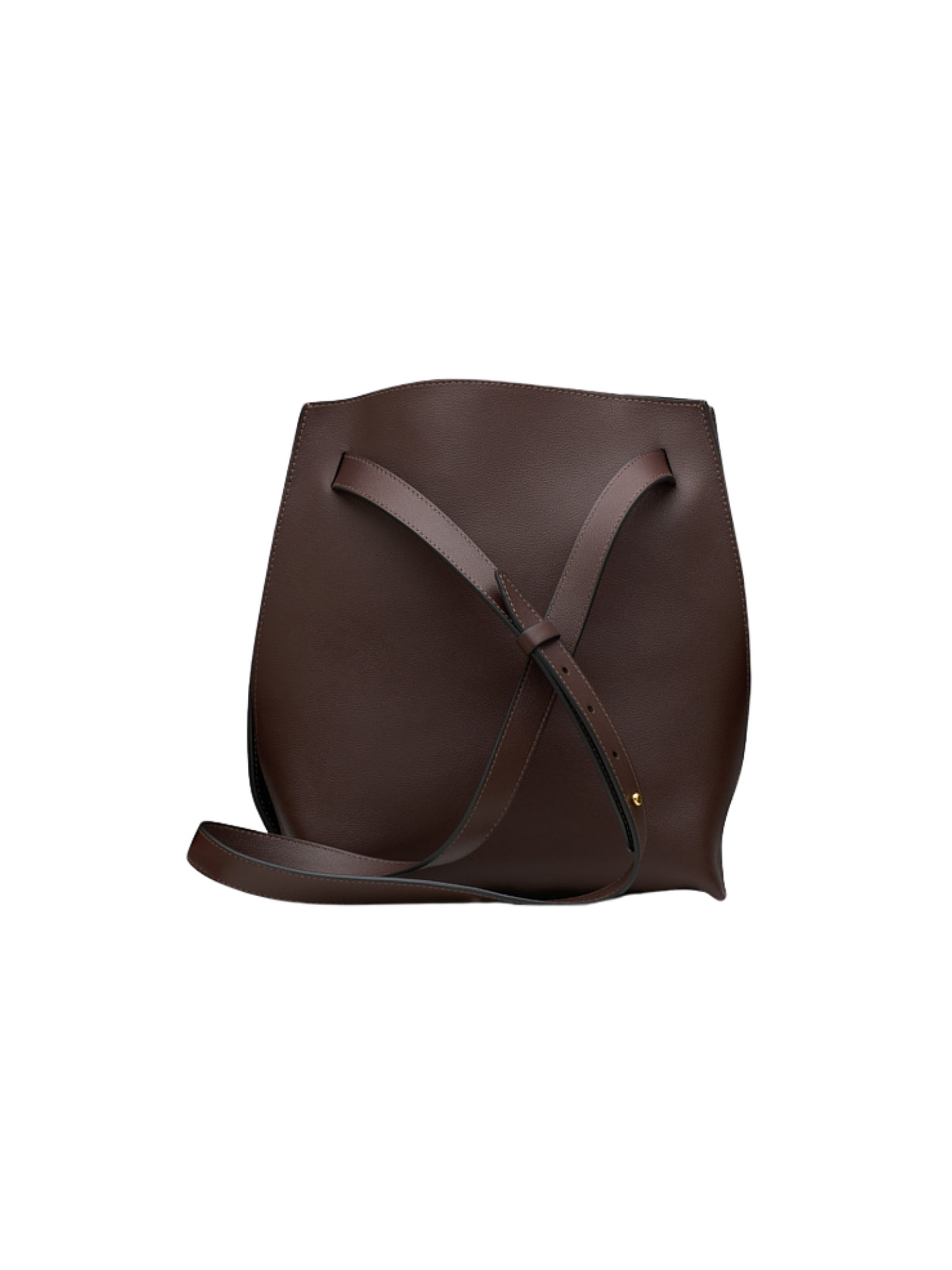 HerPorte-DARK CHOCOLATE Himalia Calf LEATHER Crossbody Bag