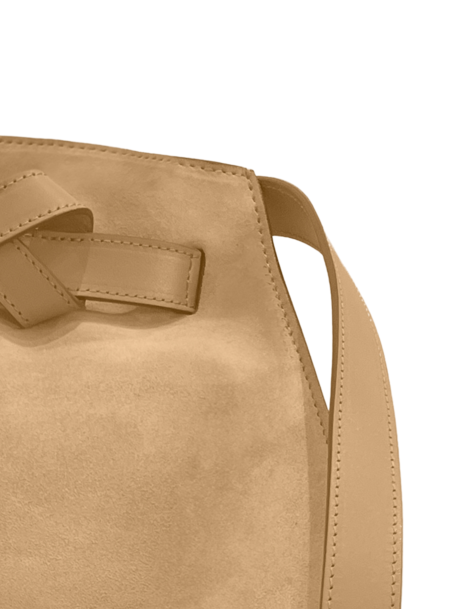 HerPorte-Sand Himalia Calf Suede Crossbody Bag