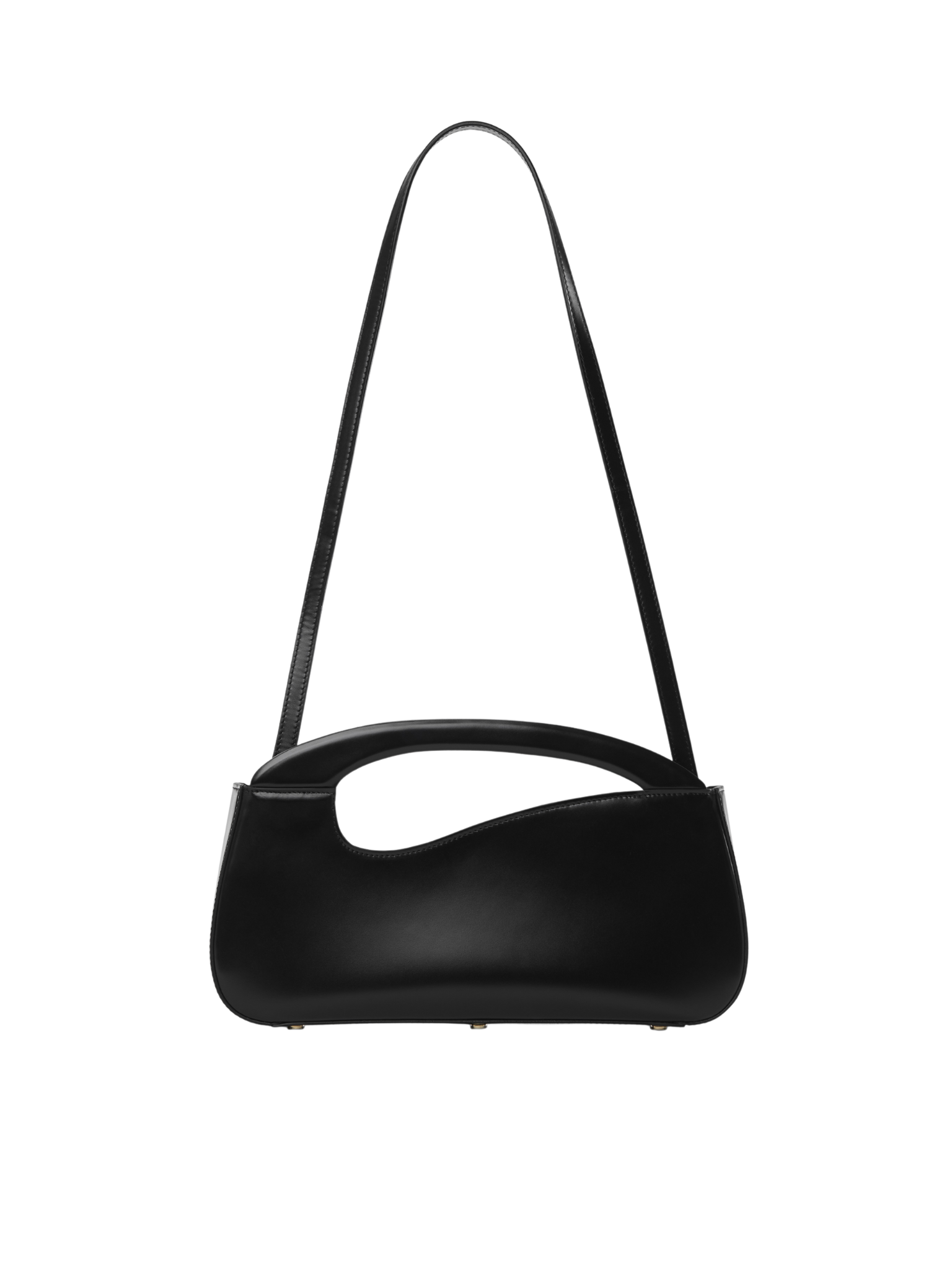 HerPorte-Large Curve Shoulder Bag with Leather Strap