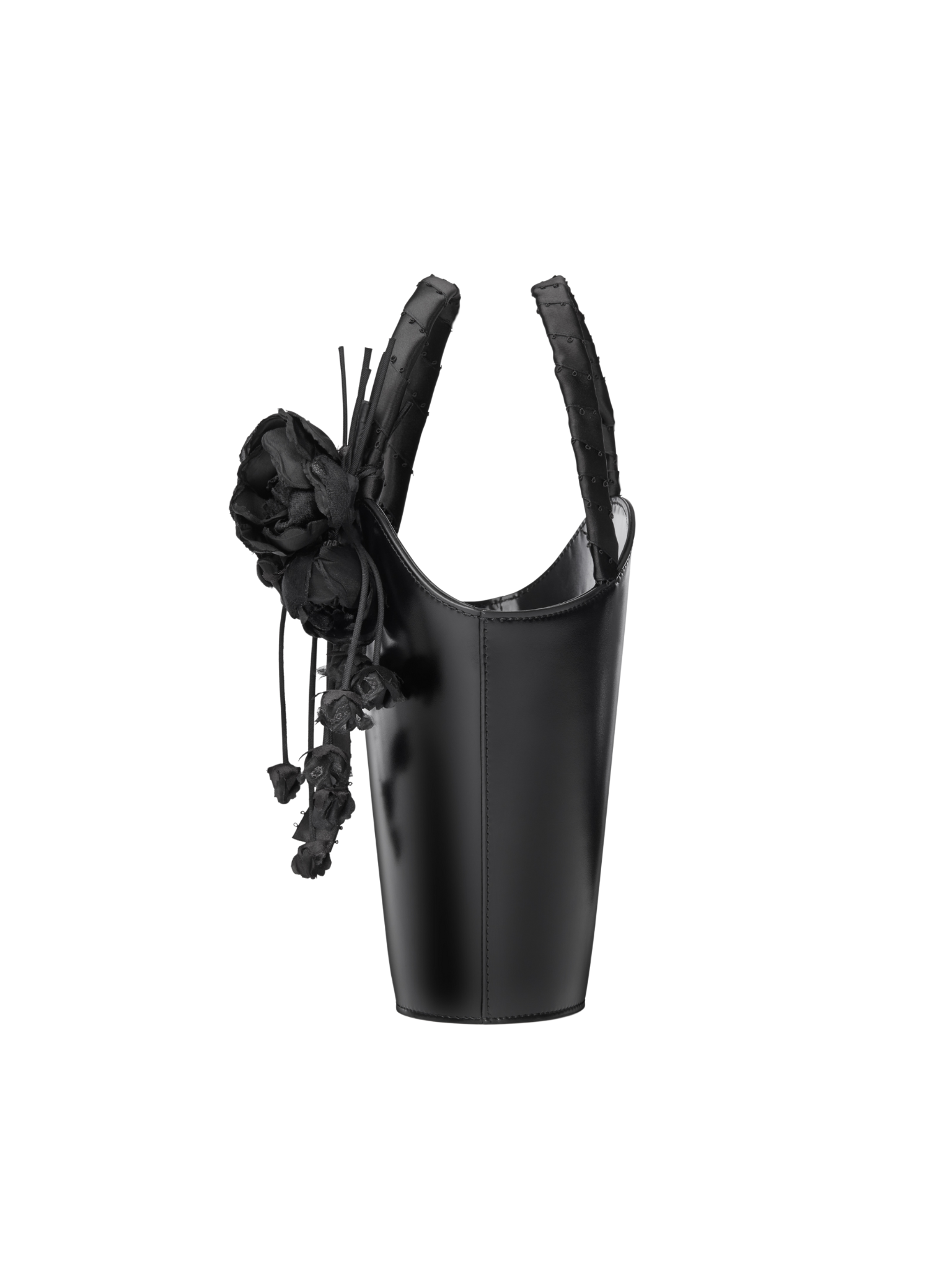 HerPorte-Iconic Infinity Bucket Bag with Black Romantic Flower