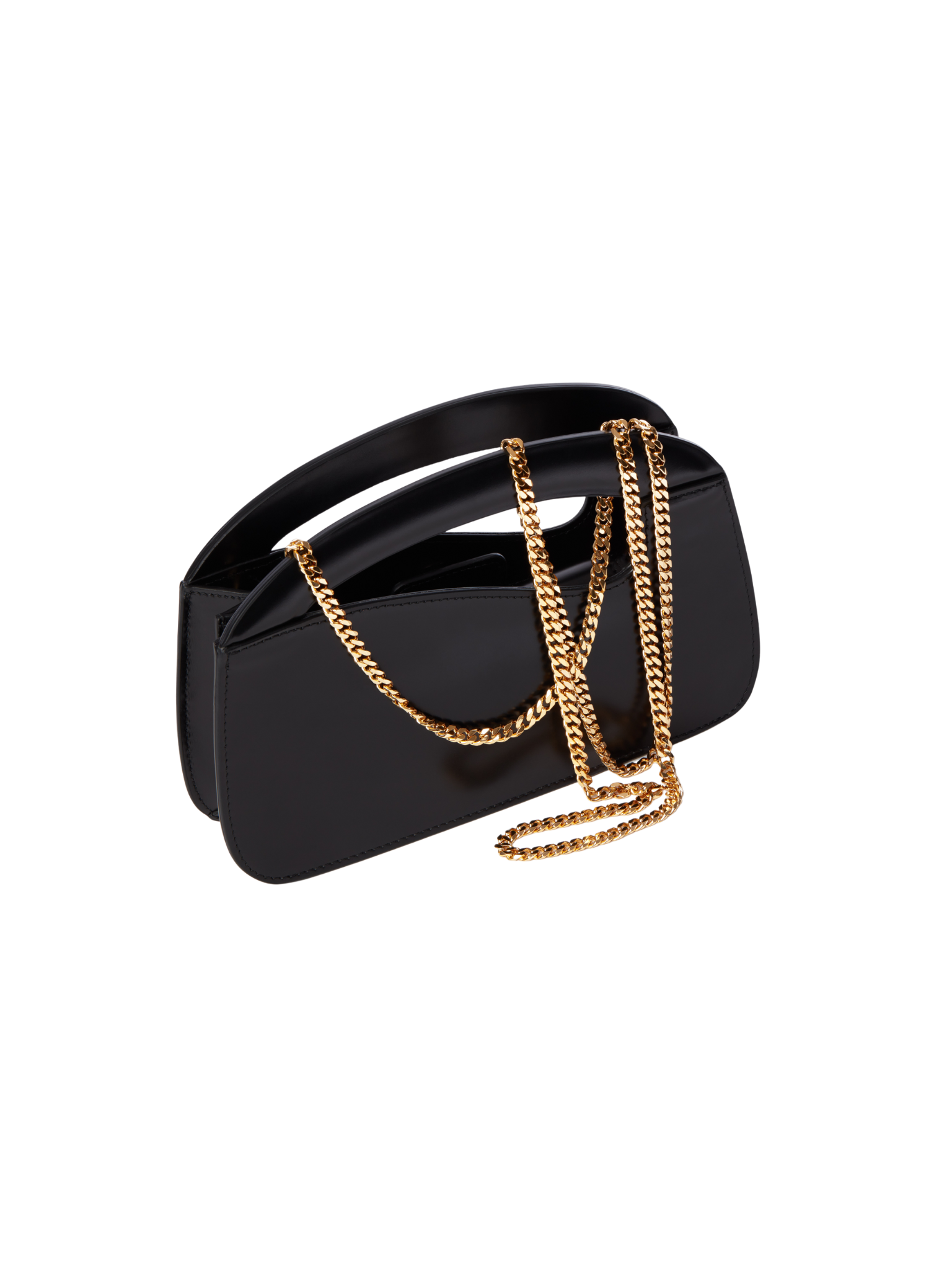 HerPorte-Small Curve Shoulder Bag With Chain Strap