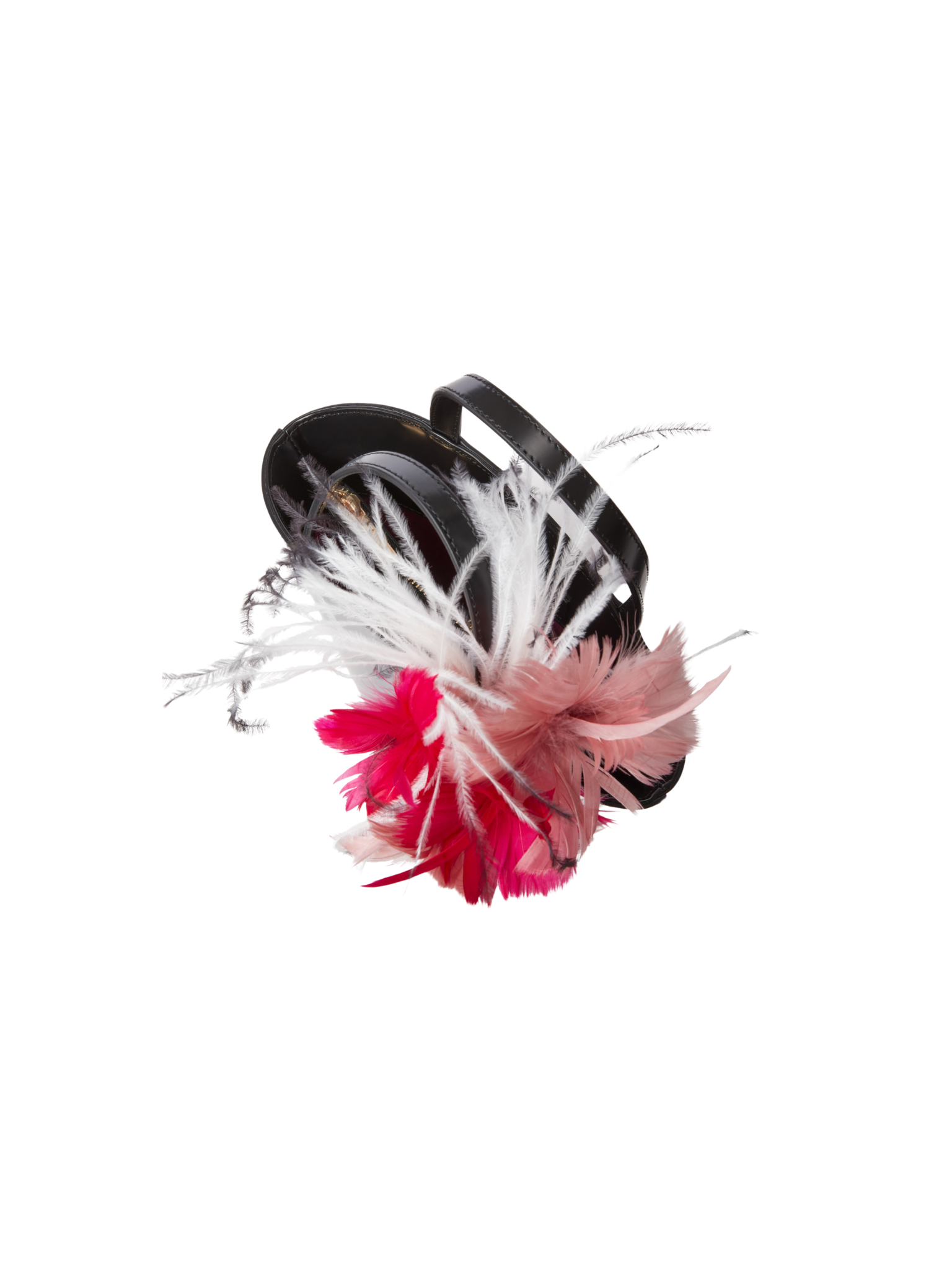 HerPorte-Iconic Infinity Bucket Bag with Pink Feather