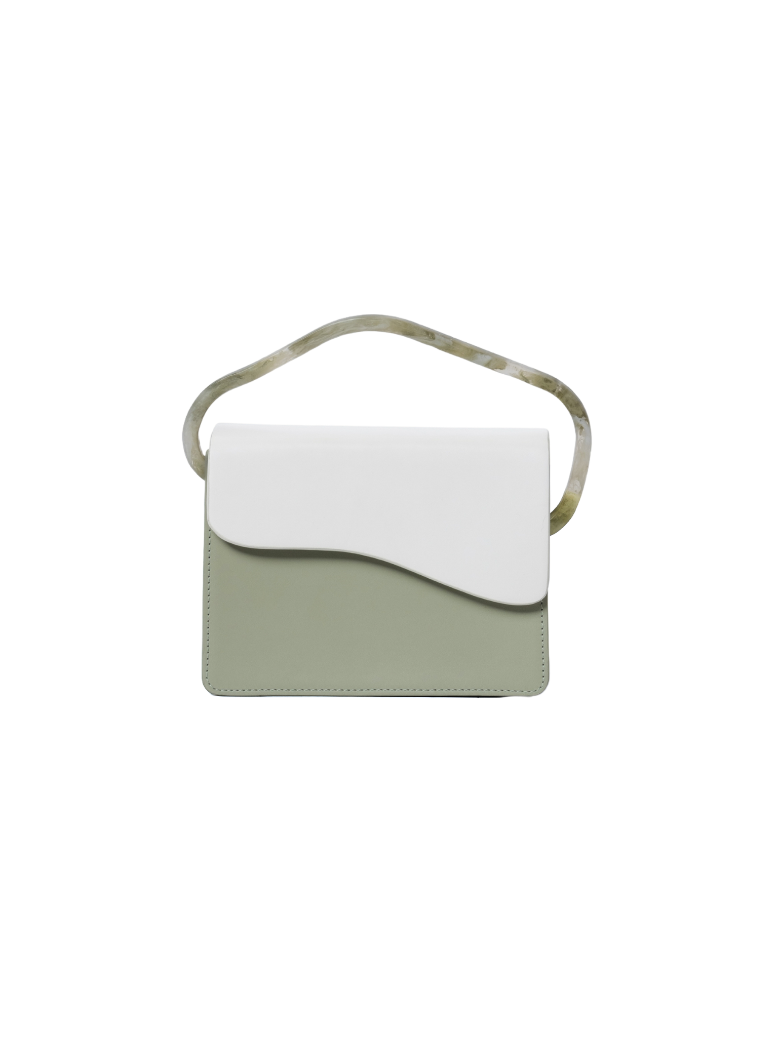 HerPorte-Calf Leather Aiges Mini Mineral Green Structured Bag