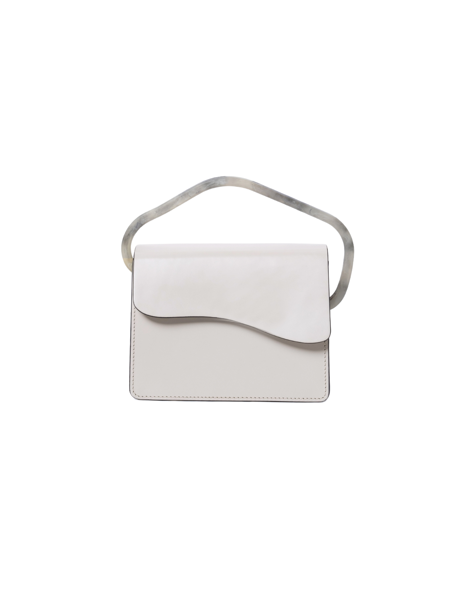 HerPorte-Calf Leather Aiges Mini Off-White Structured Bag