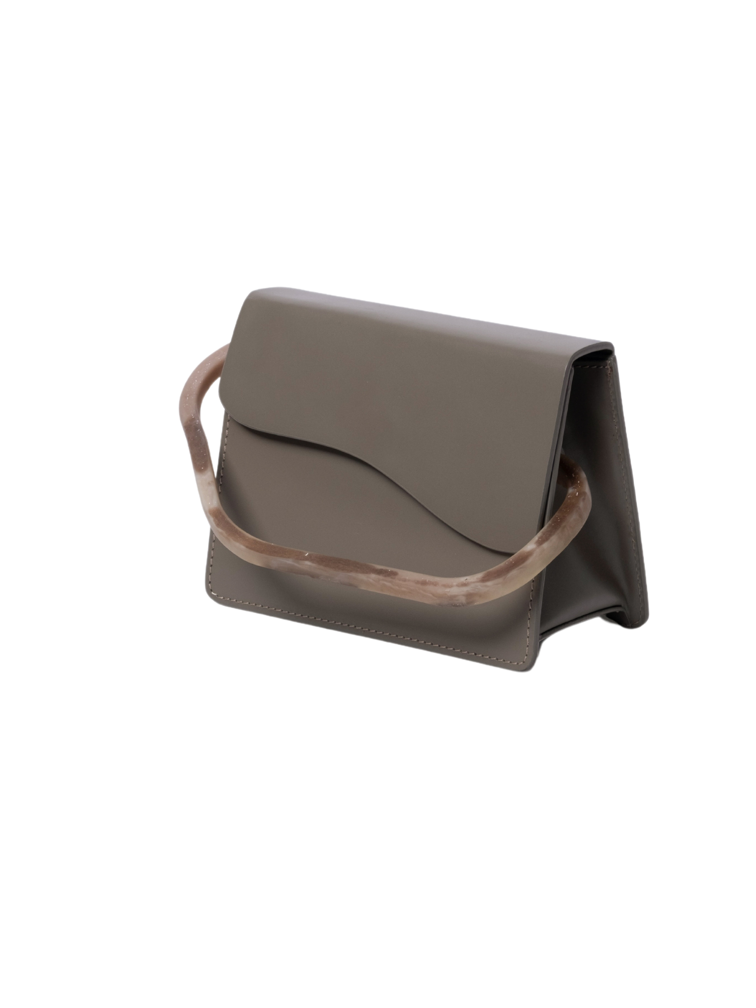 HerPorte-Calf Leather Aiges Mini Taupe Structured Bag