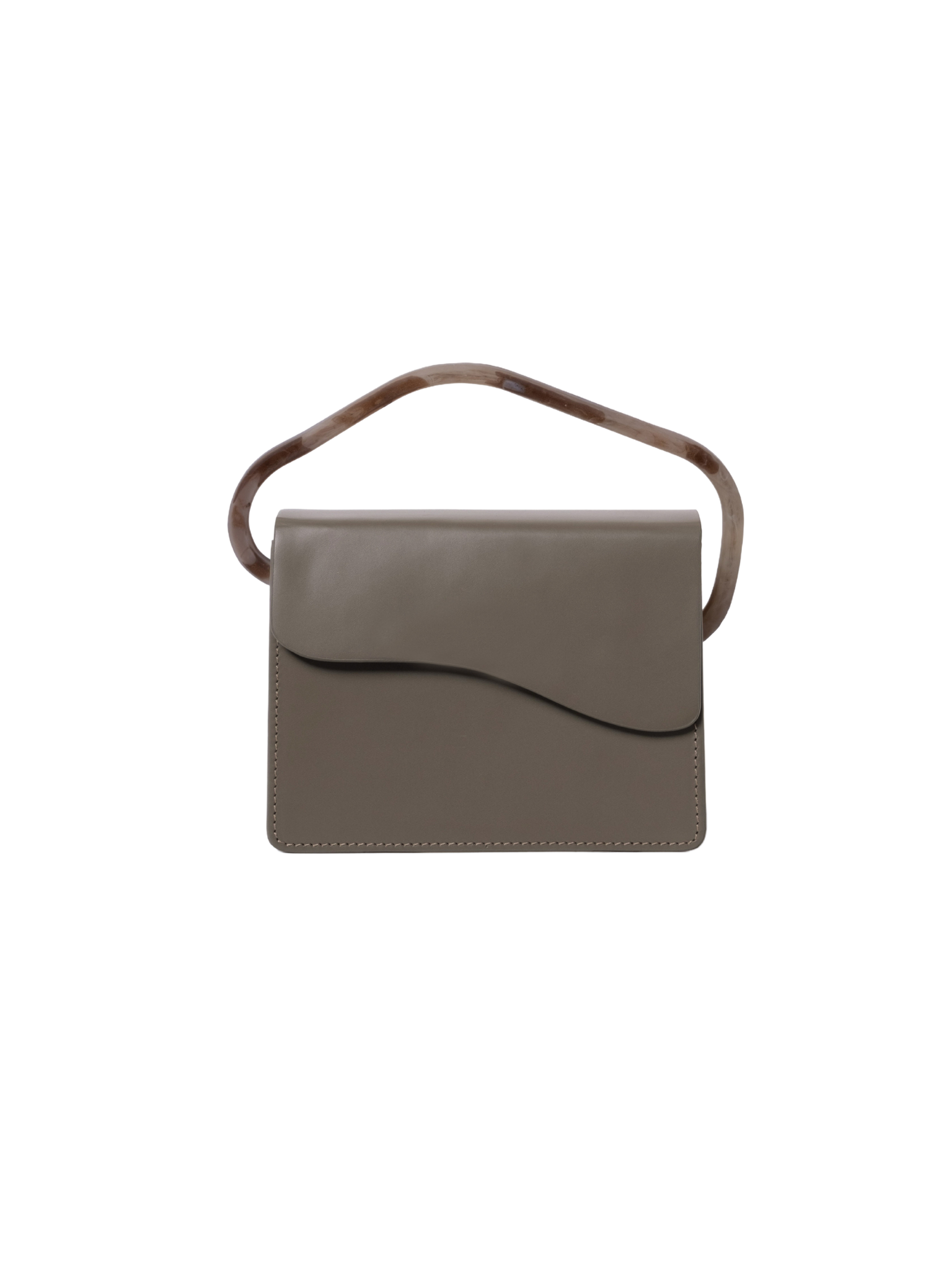 HerPorte-Calf Leather Aiges Mini Taupe Structured Bag