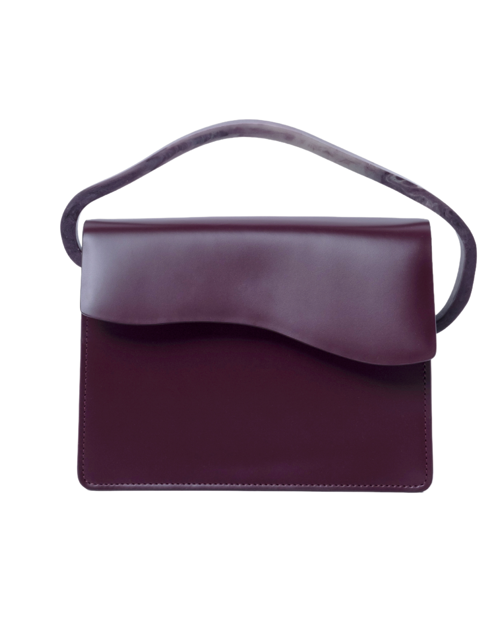 HerPorte-Calf Leather Aiges Merlot Structured Bag