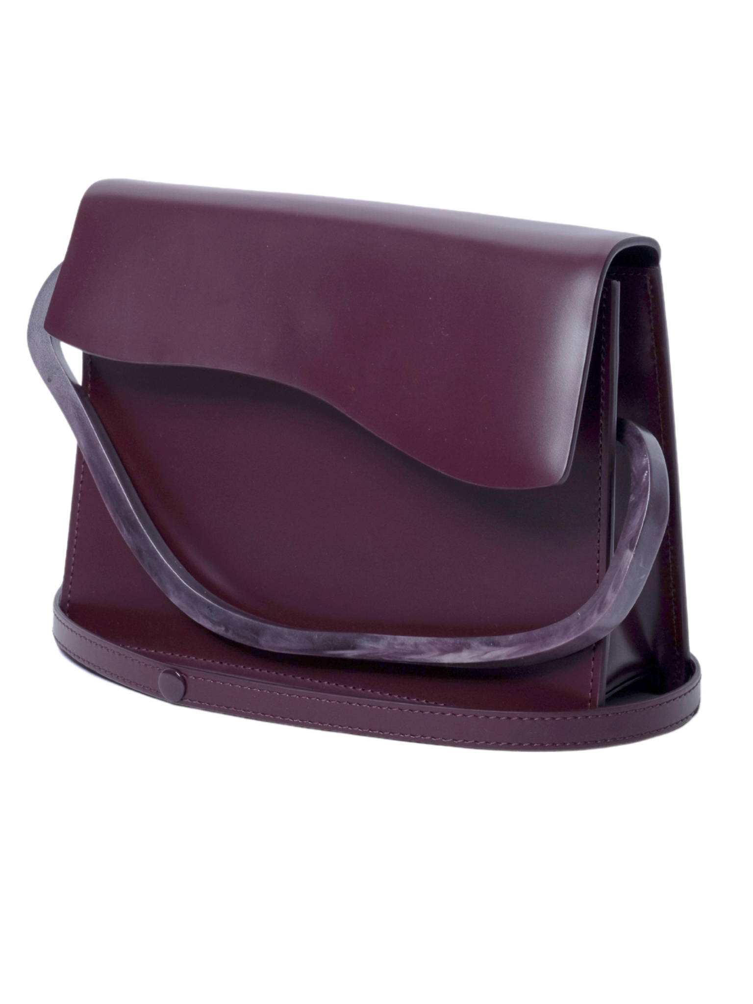 HerPorte-Calf Leather Aiges Merlot Structured Bag