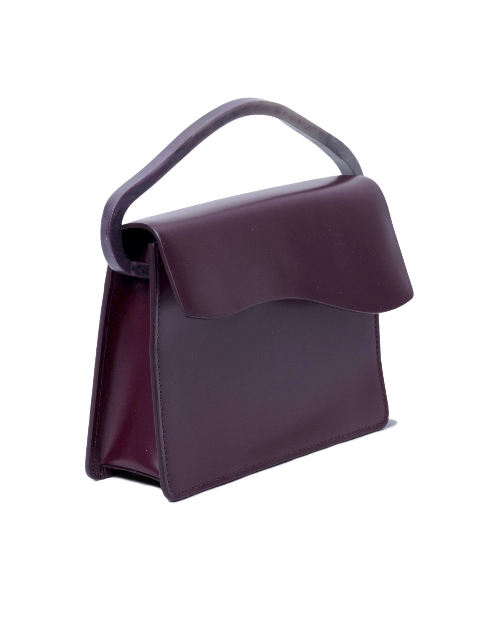 HerPorte-Calf Leather Aiges Merlot Structured Bag