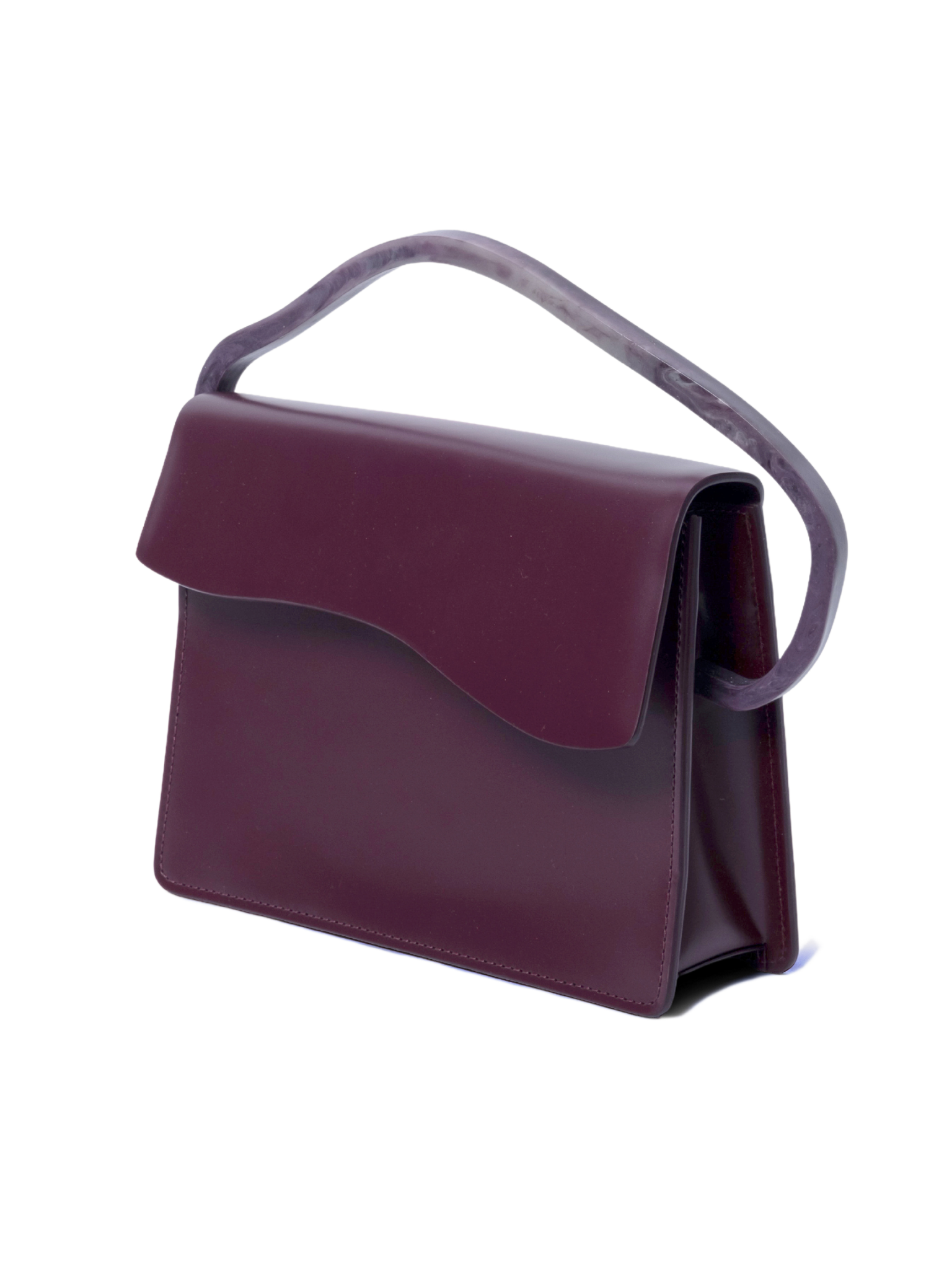 HerPorte-Calf Leather Aiges Merlot Structured Bag