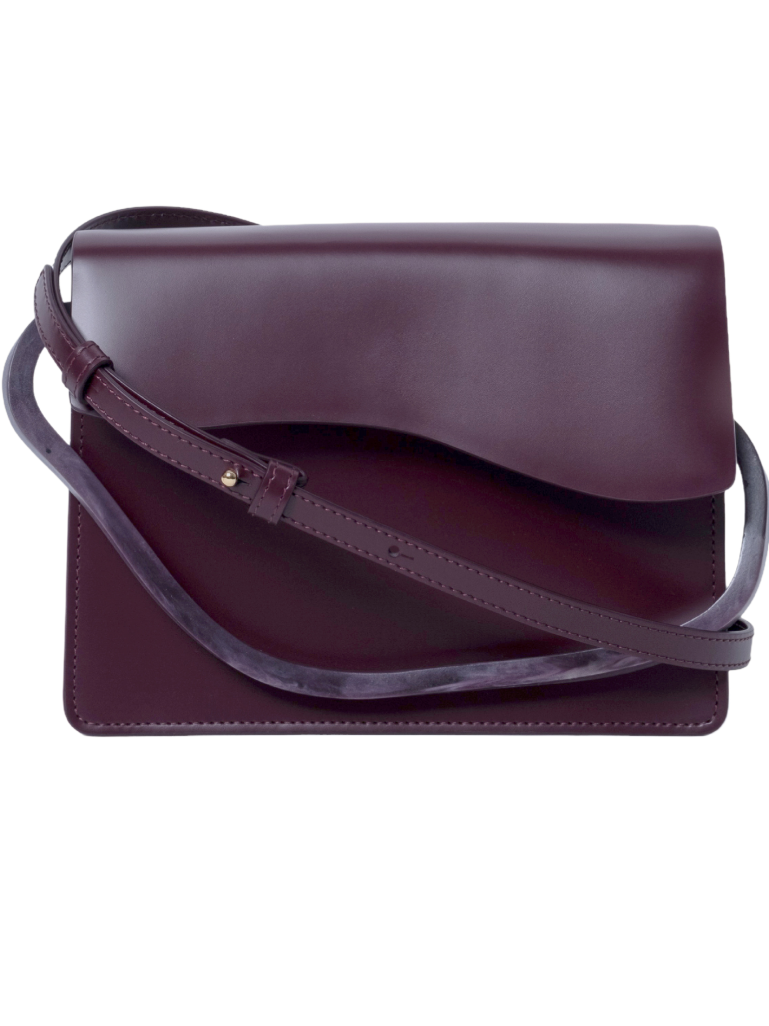 HerPorte-Calf Leather Aiges Merlot Structured Bag