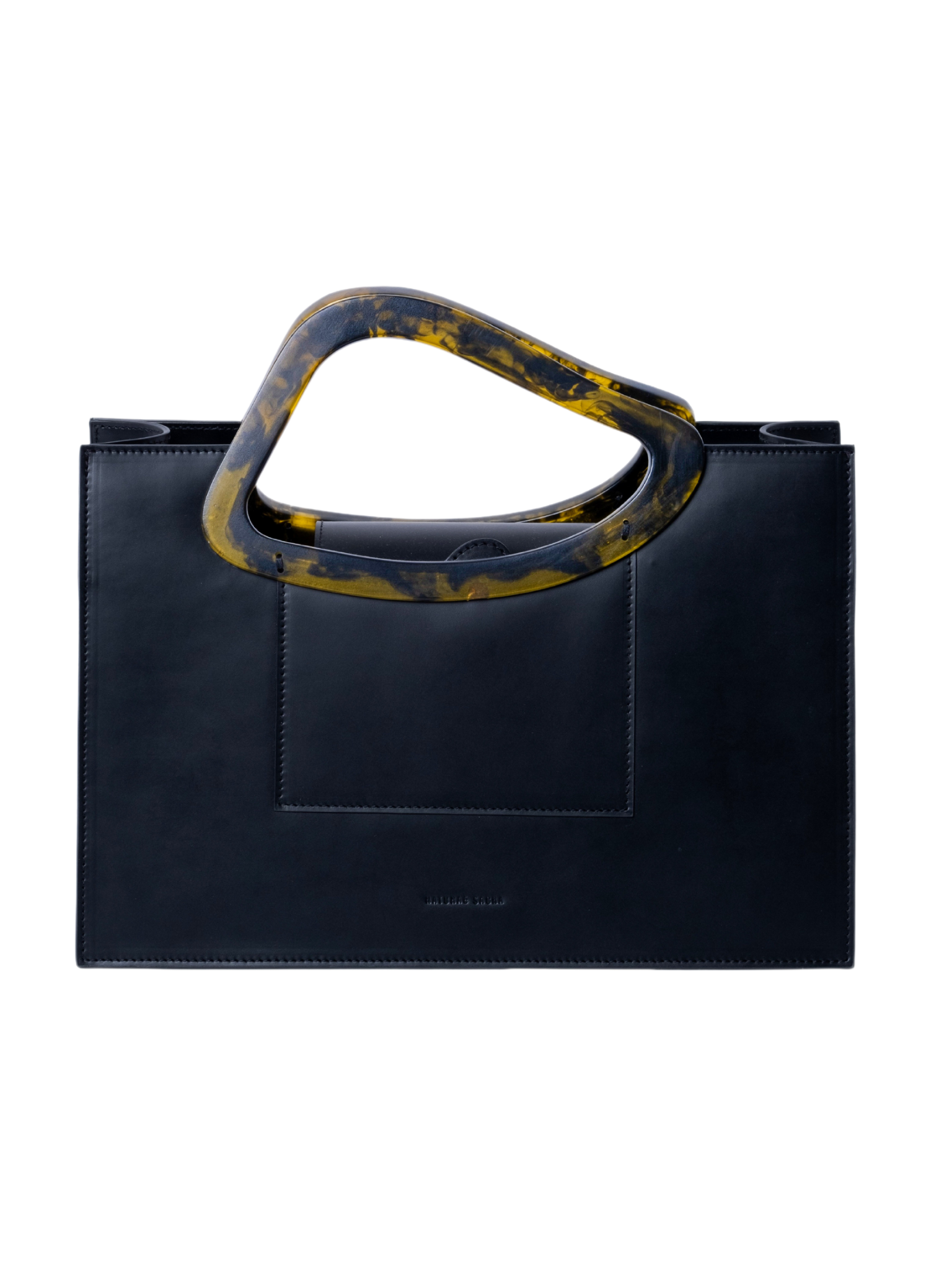 HerPorte-Calf Leather ARP'S SAILENT Top Handle Black Bag