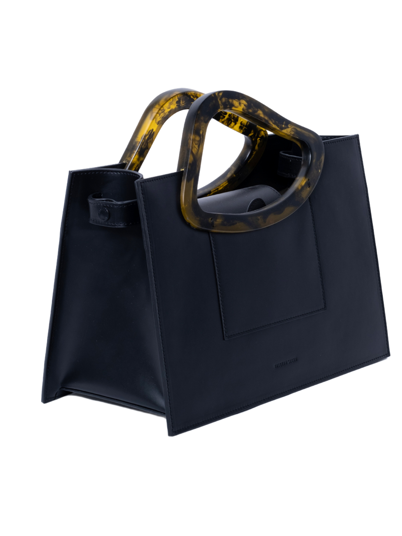 HerPorte-Calf Leather ARP'S SAILENT Top Handle Black Bag