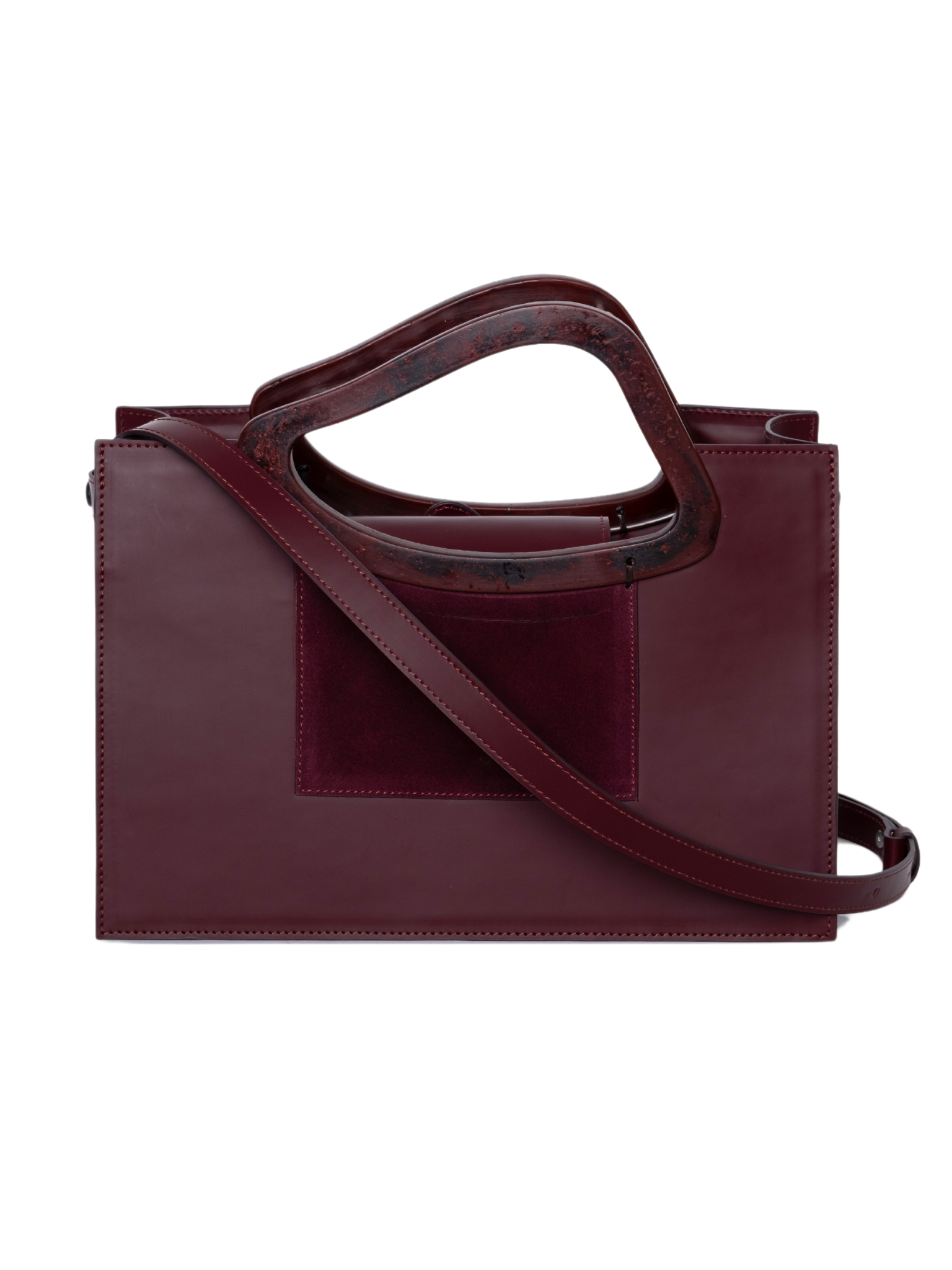 HerPorte-Calf Leather ARP'S SAILENT Top Handle MERLOT Bag