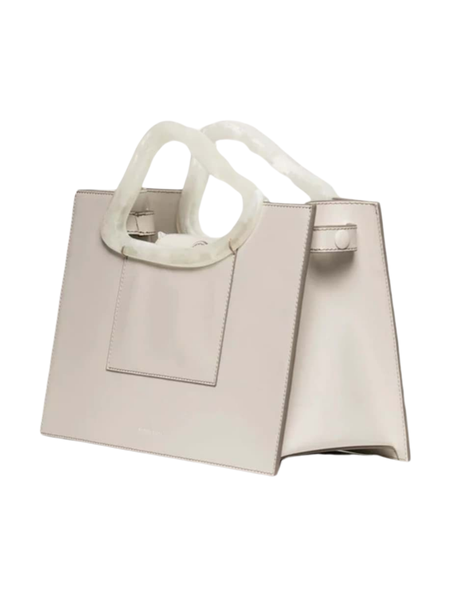 HerPorte-Calf Leather ARP'S SAILENT Top Handle White Bag