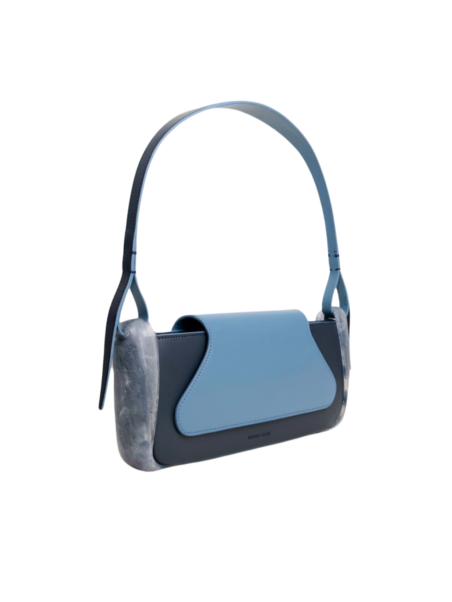 HerPorte-Calf leather Basso BAGUETTE CELESTIAL BLUE Bag