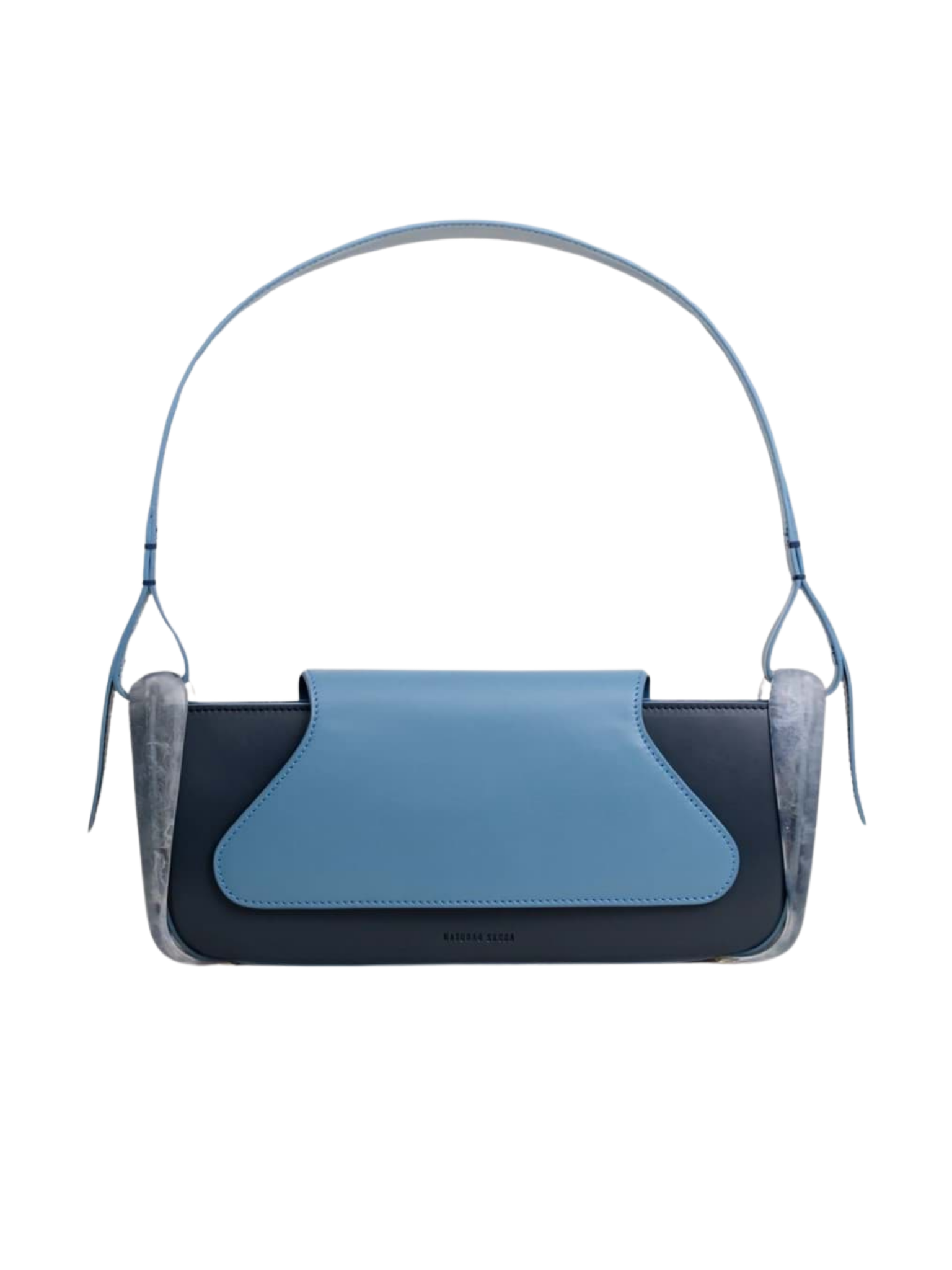 HerPorte-Calf leather Basso BAGUETTE CELESTIAL BLUE Bag