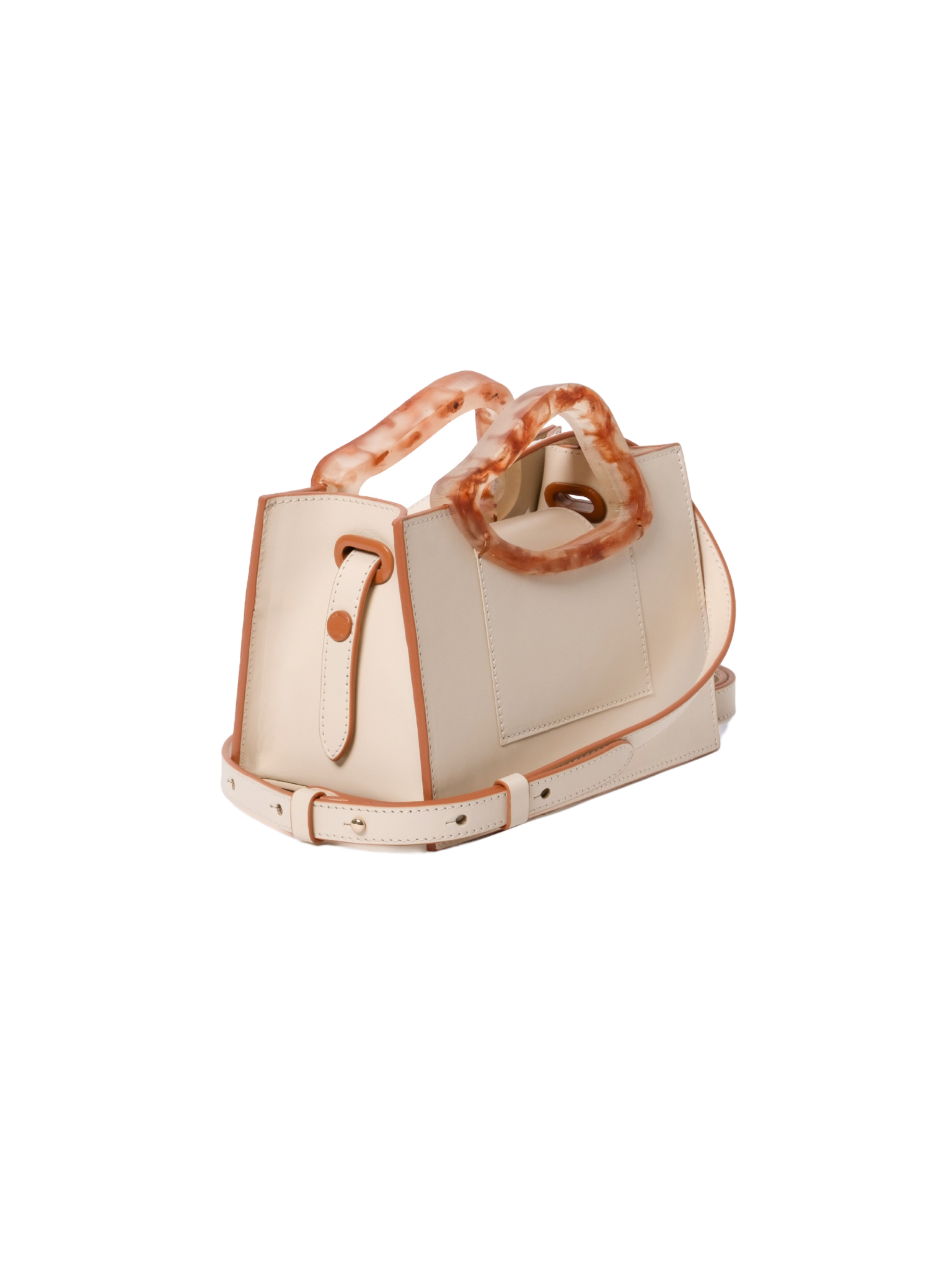 HerPorte-Mini Calf Leather ARP Top Handle Cream Bag