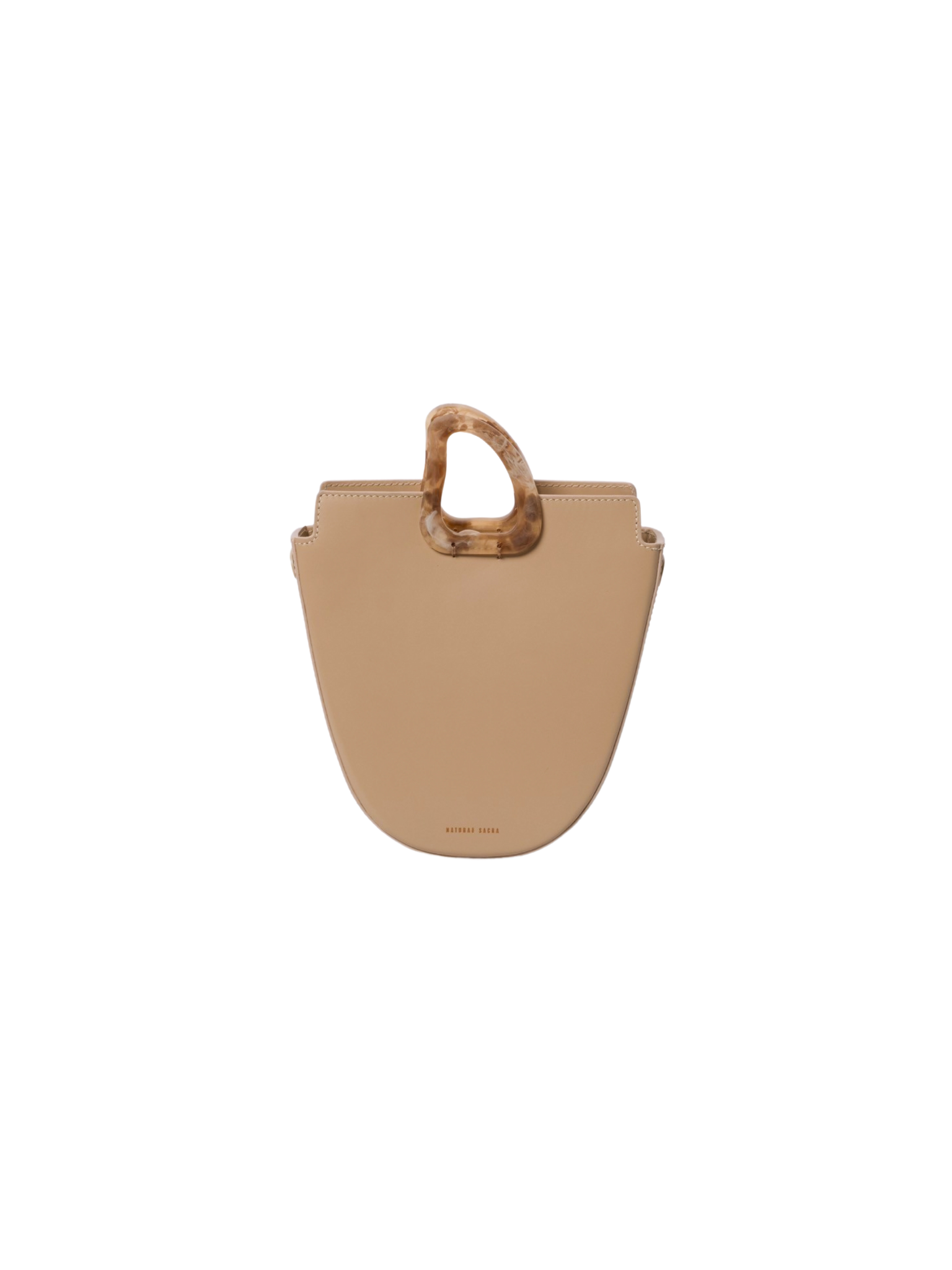 HerPorte-Oval Calf leather OUREA MIDI OYSTER Crossbody Bag