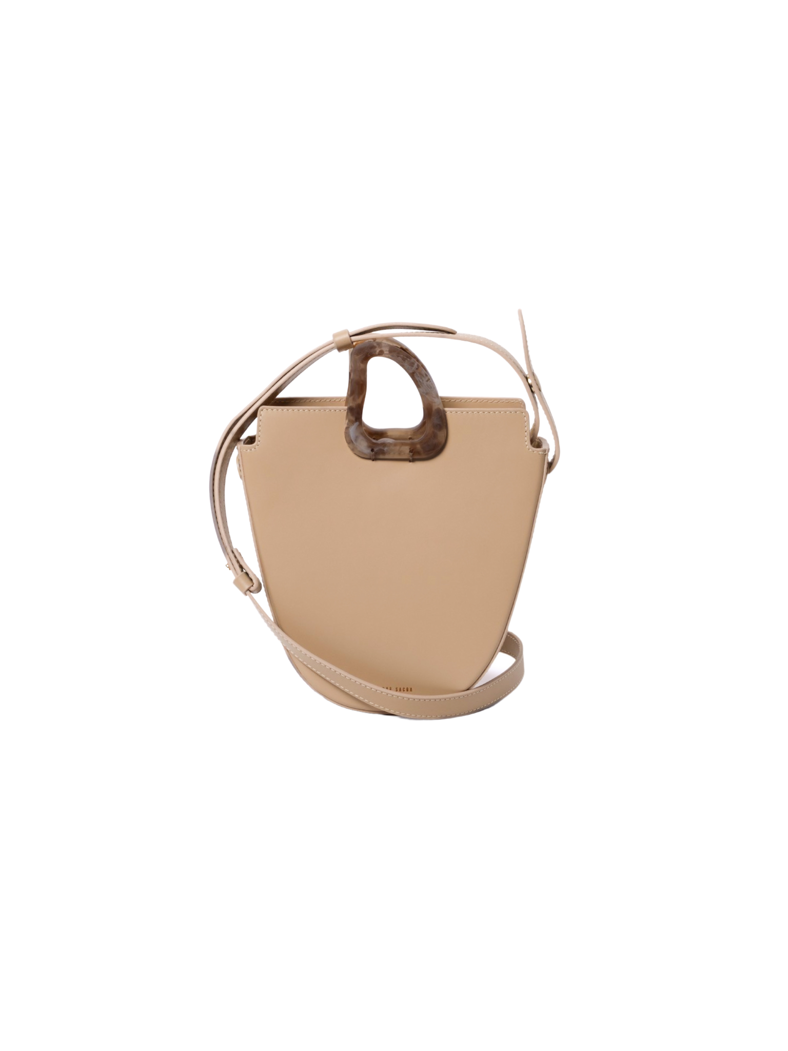 HerPorte-Oval Calf leather OUREA MIDI OYSTER Crossbody Bag