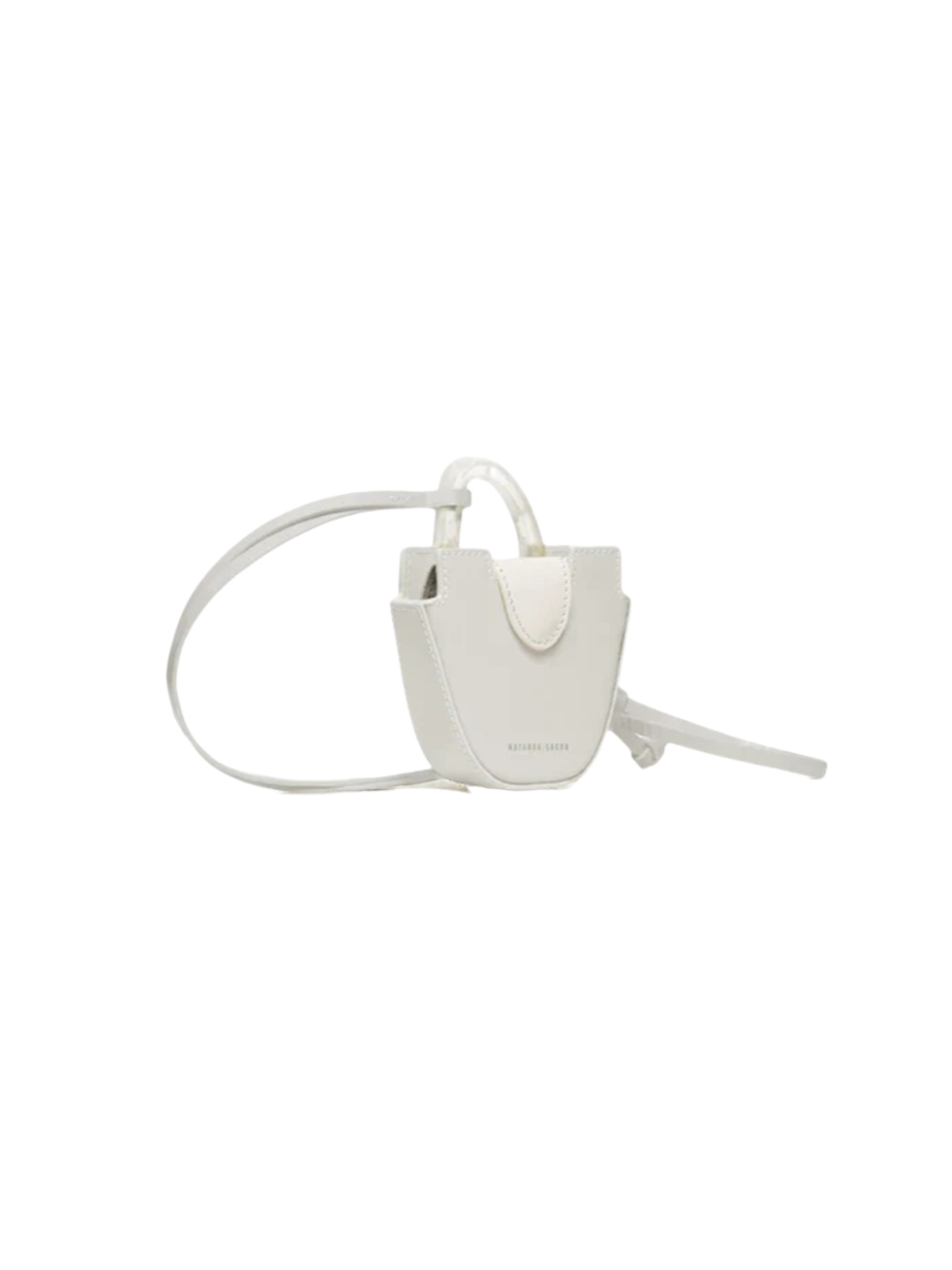 HerPorte-Oval Calf leather OUREA MINI OFF WHITE Crossbody Bag