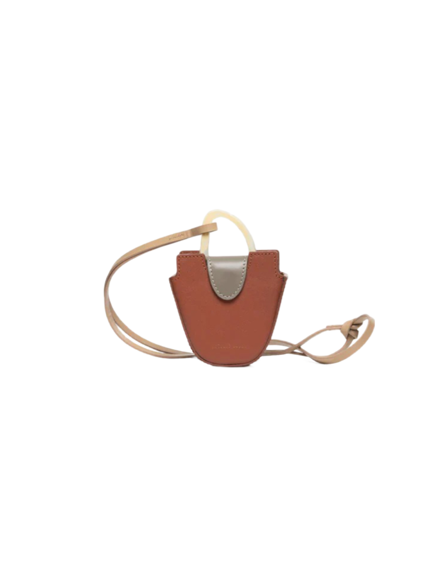 HerPorte-Oval Calf leather OUREA MINI RETRO BROWN Crossbody Bag