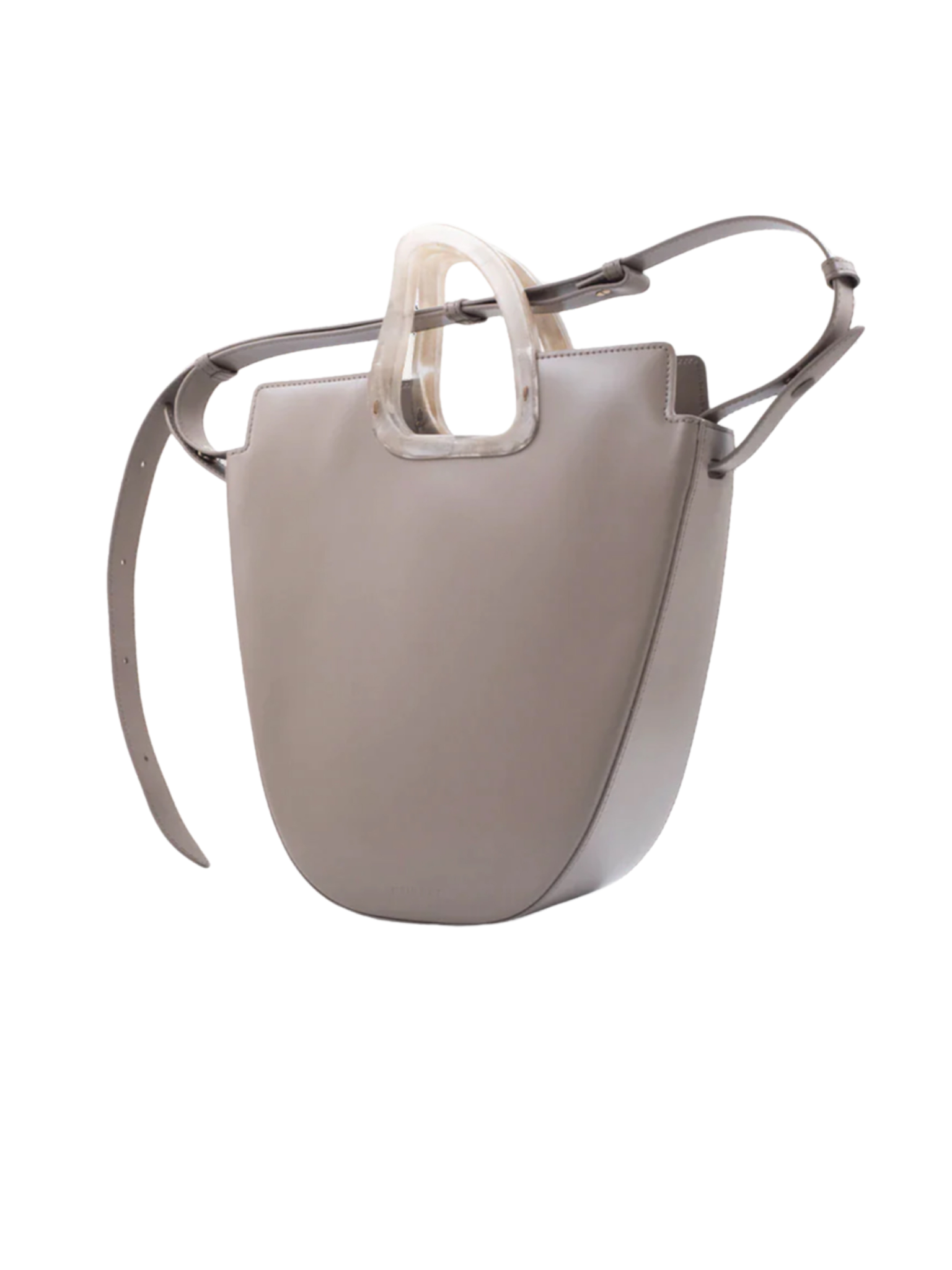 HerPorte-Oval Calf leather OUREA Taupe Crossbody Bag