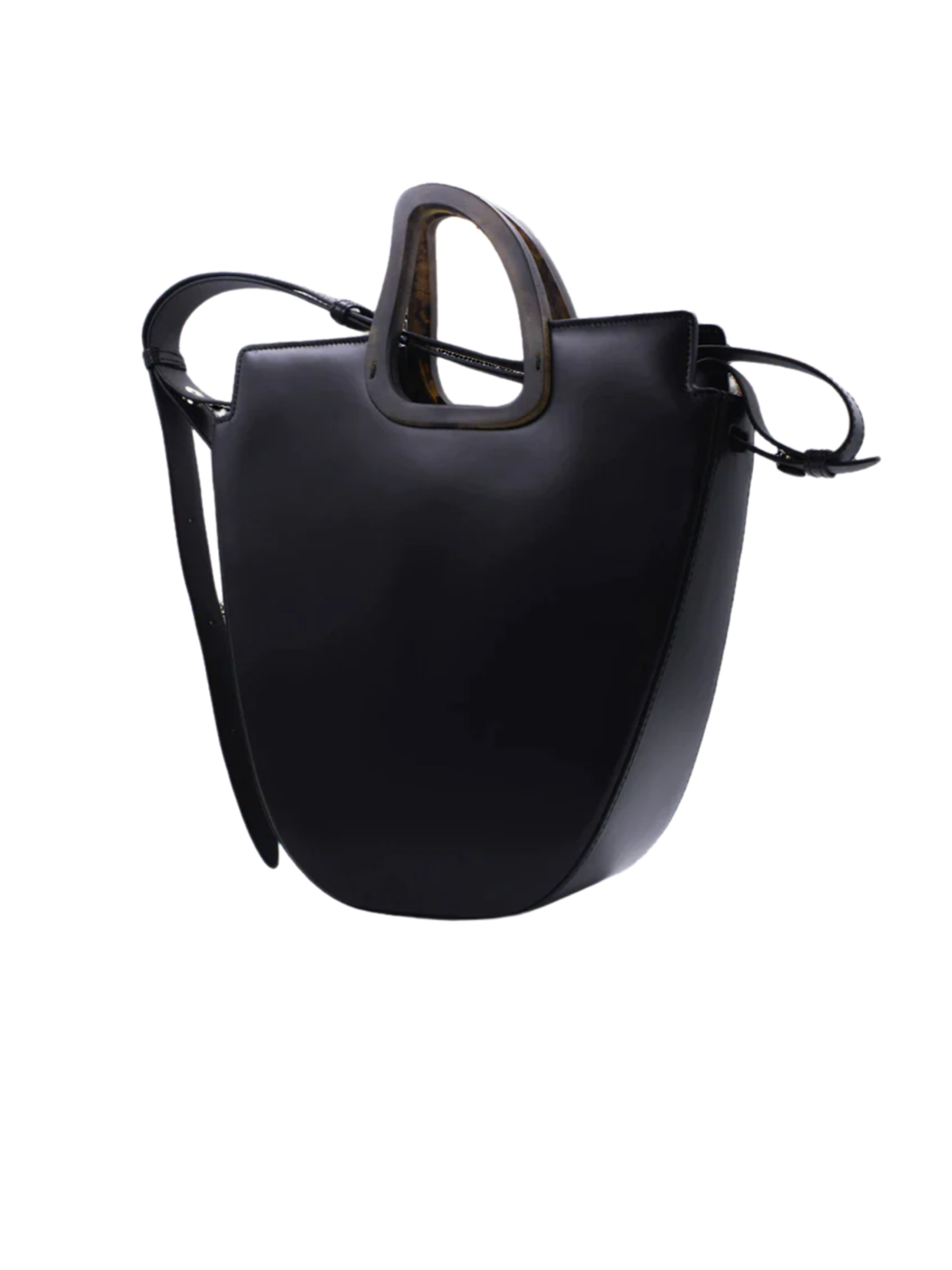 HerPorte-Oval Calf leather OUREA Black Crossbody Bag