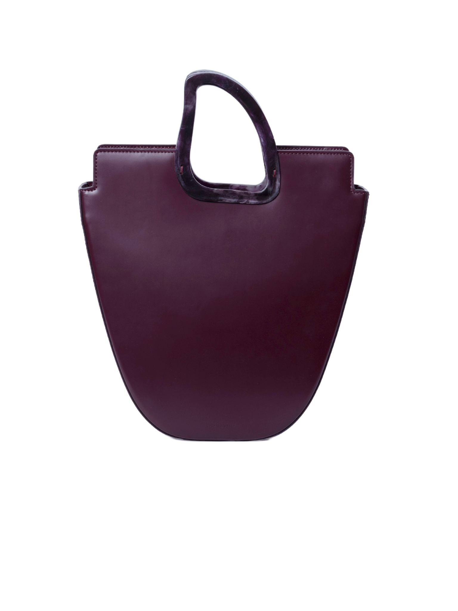 HerPorte-Oval Calf leather OUREA Merlot Crossbody Bag