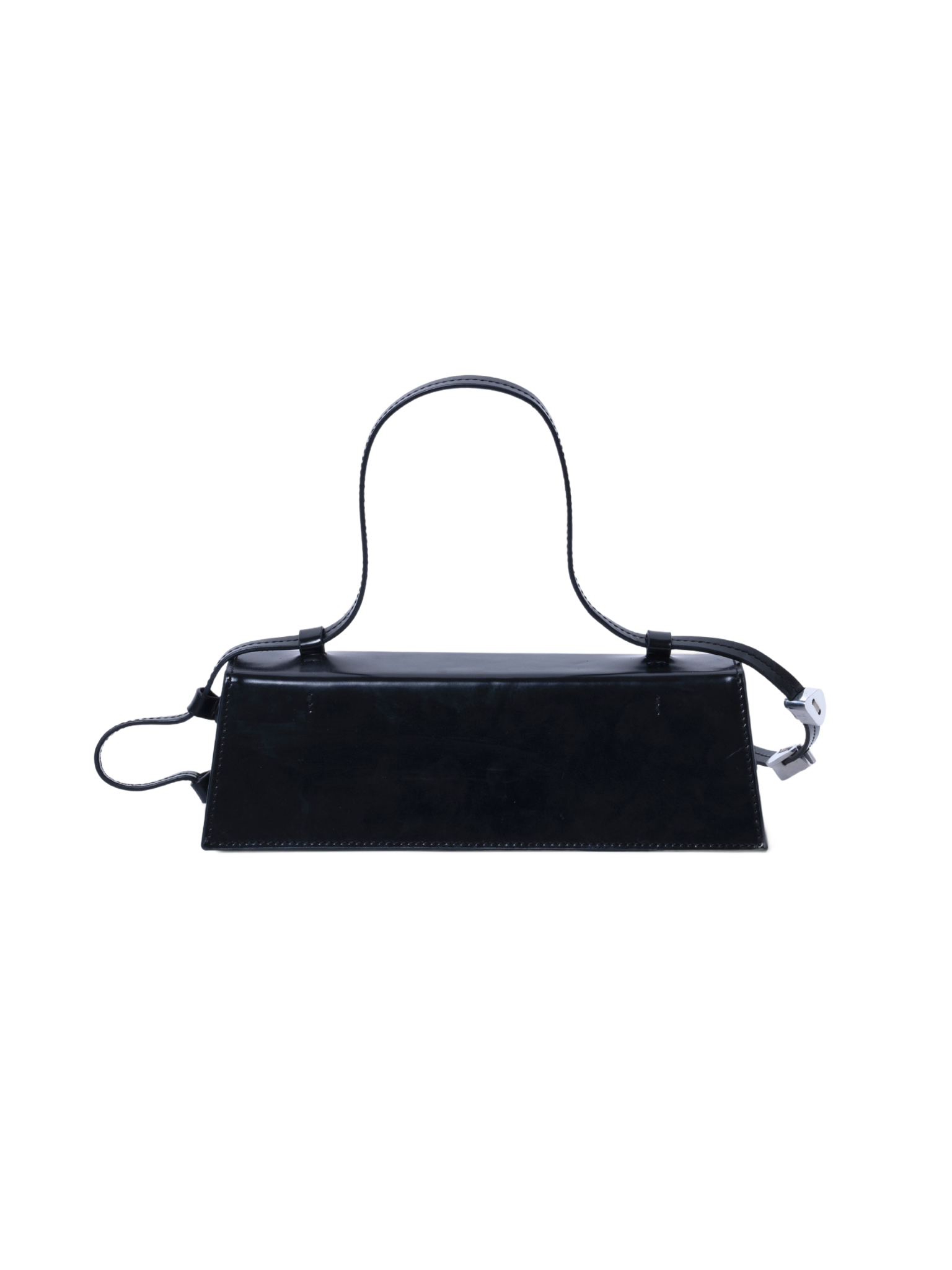 HerPorte-CALF LEATHER Via Black Metal Clutch Bag