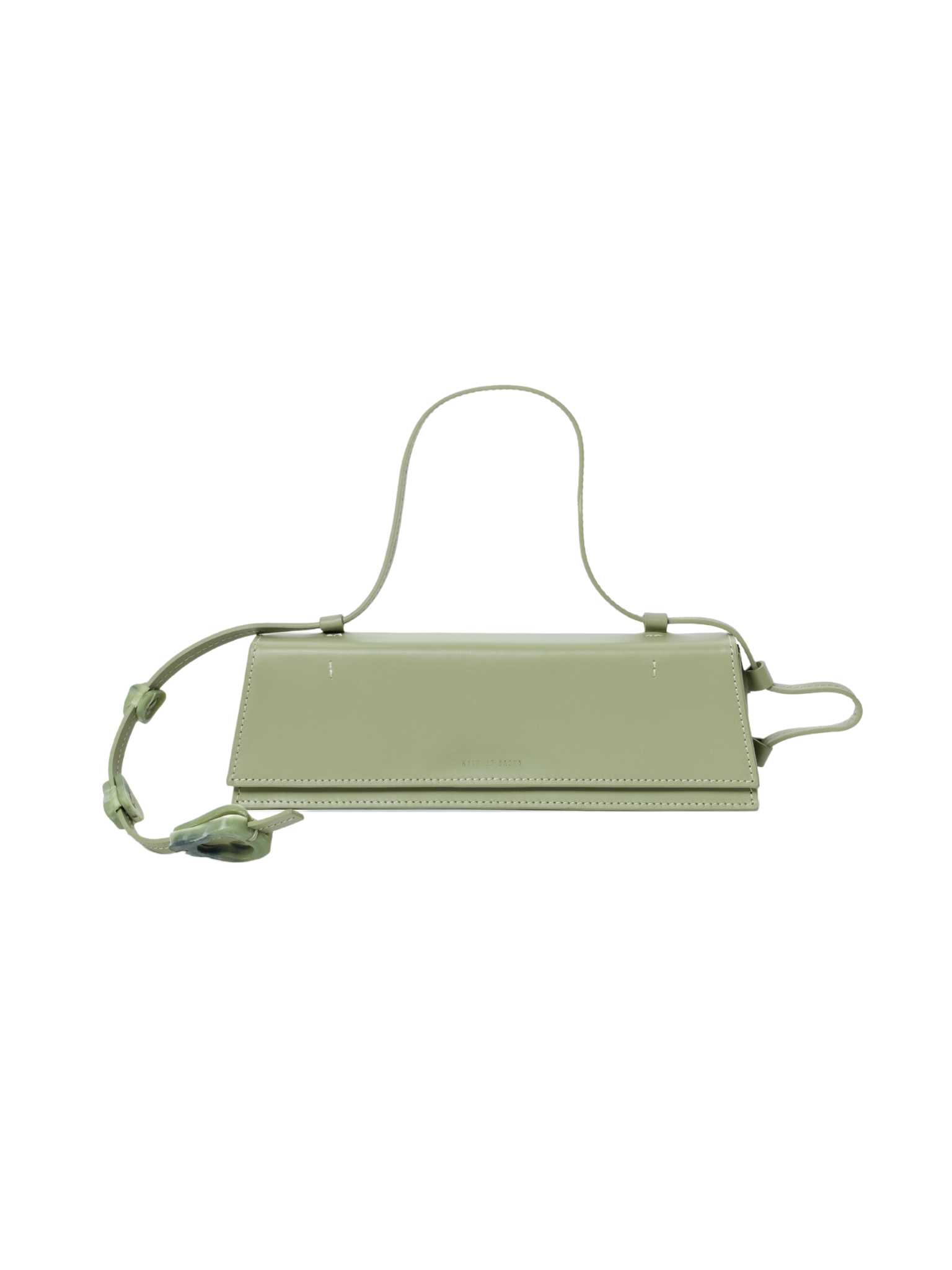 HerPorte-CALF LEATHER Via Mineral Green Clutch Bag