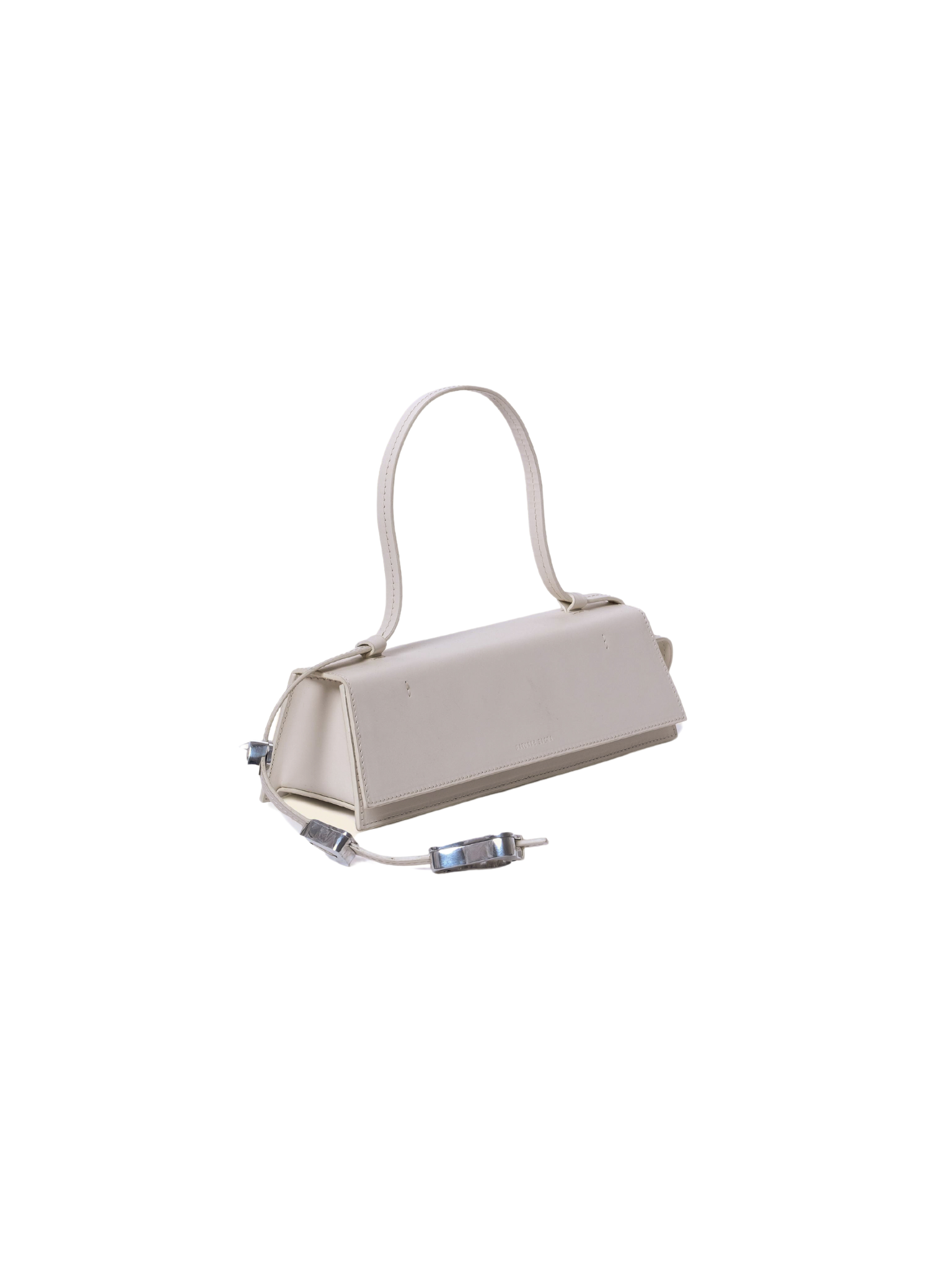 HerPorte-CALF LEATHER Via Off-White Metal Clutch Bag