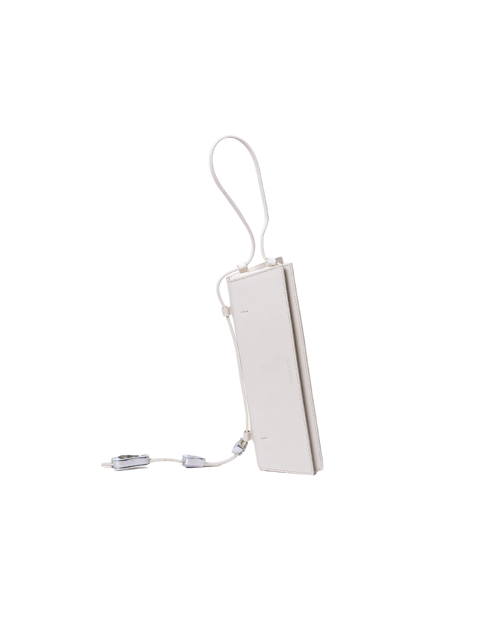 HerPorte-CALF LEATHER Via Off-White Metal Clutch Bag