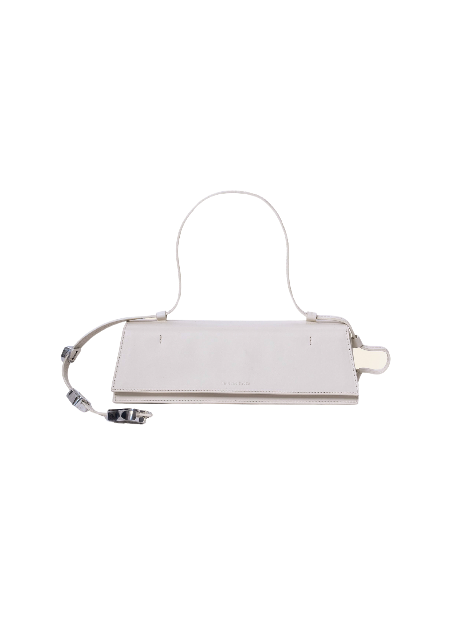 HerPorte-CALF LEATHER Via Off-White Metal Clutch Bag