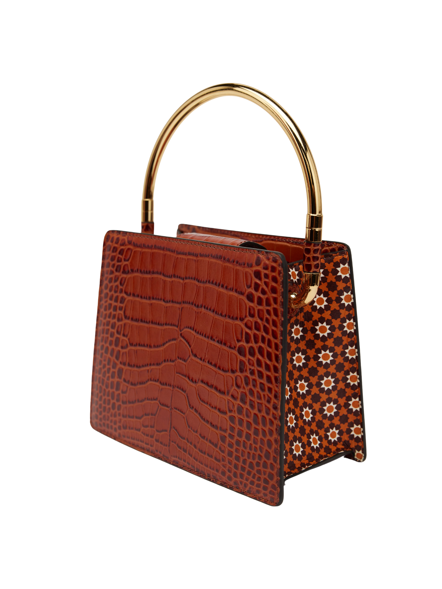 HerPorte-Rania Brown Golden Top Handle Bag