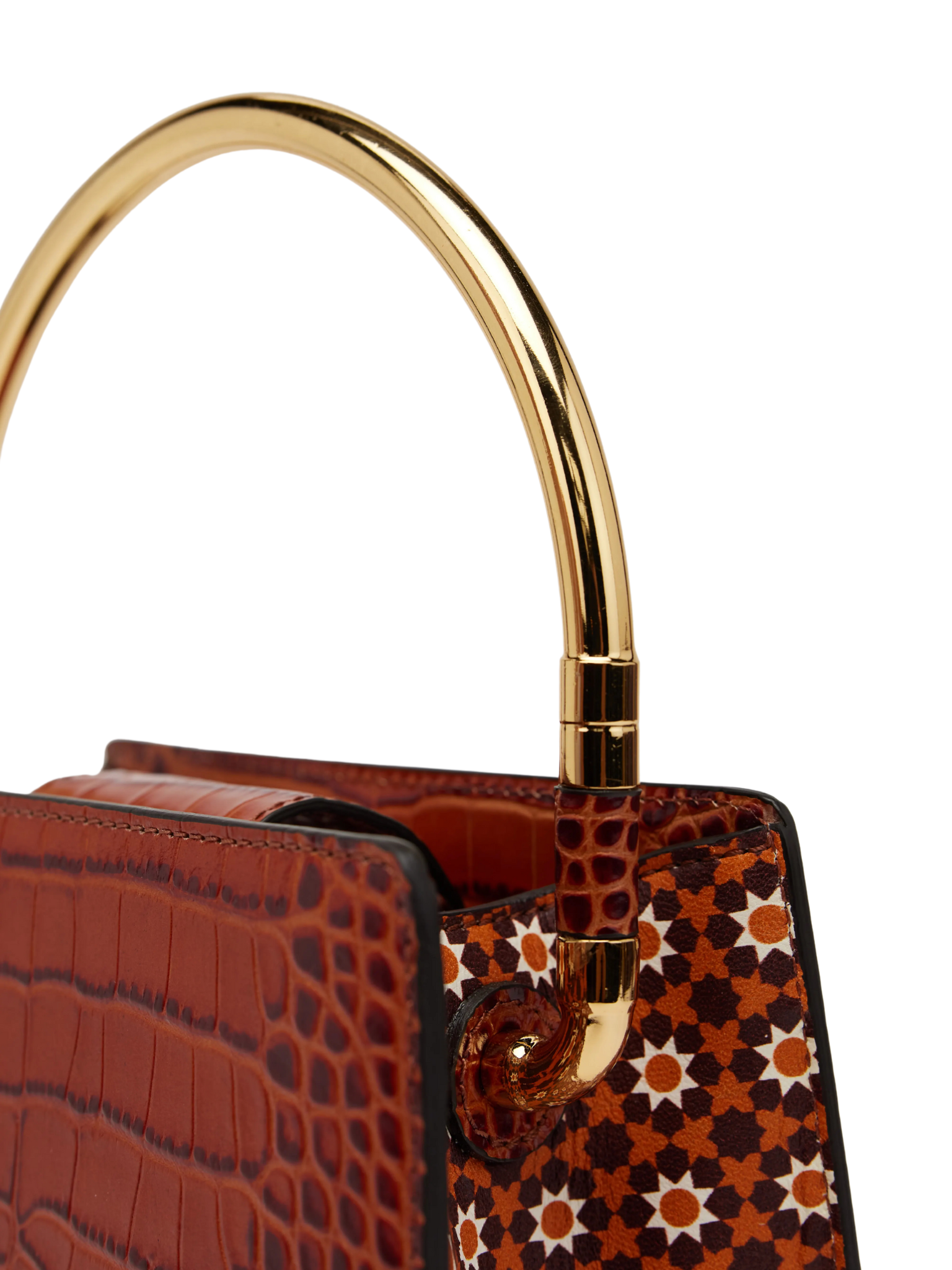 HerPorte-Rania Brown Golden Top Handle Bag