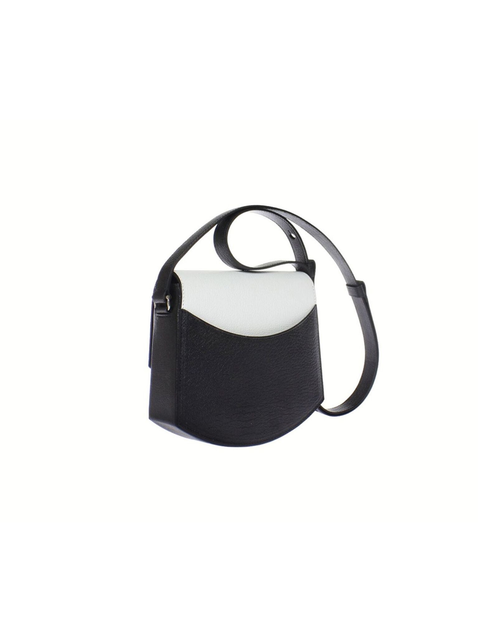 HerPorte-Black/White with Dark Wood Amorphe Medium Crossbody Bag