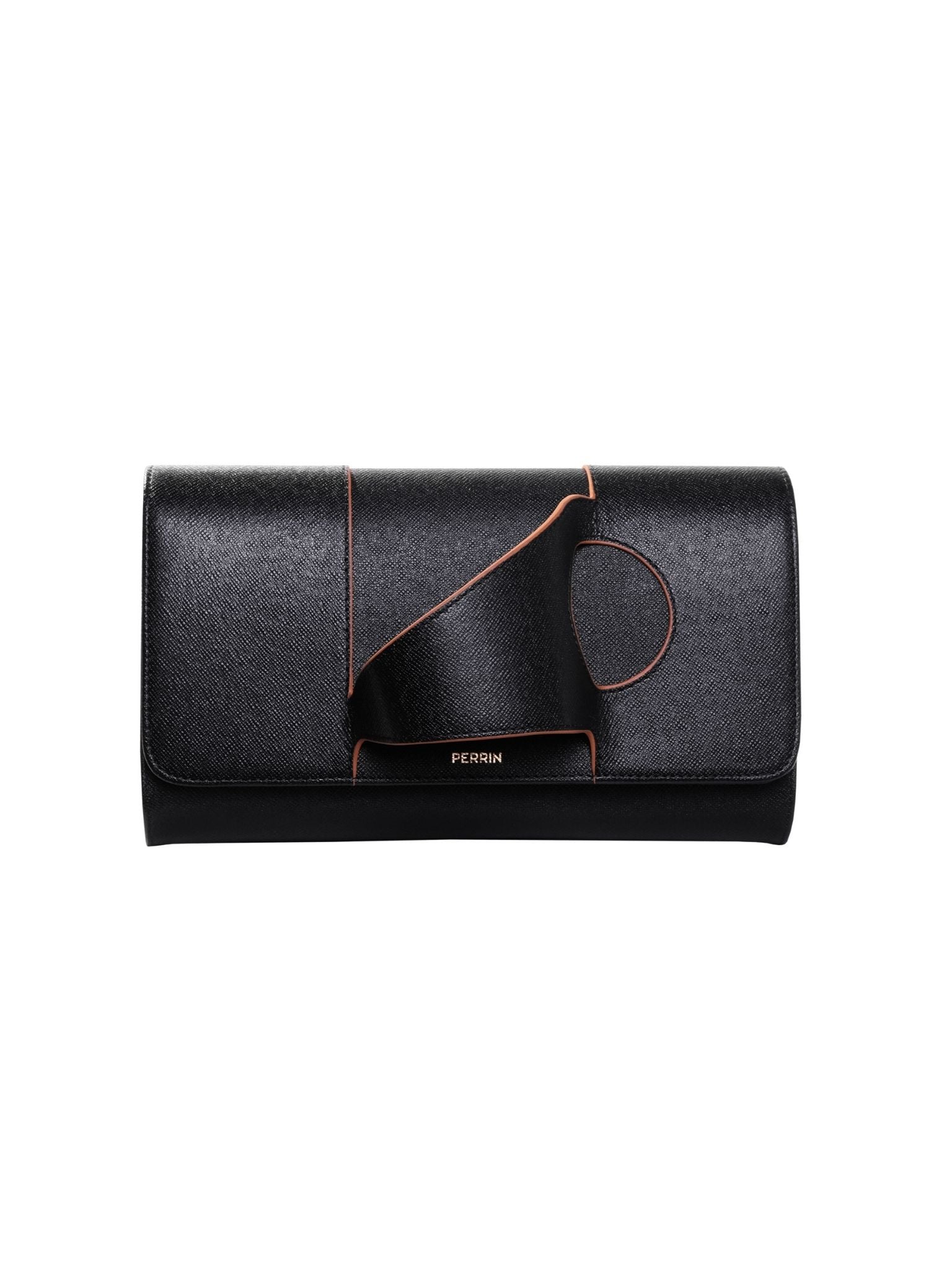 HerPorte-Black Graine Asymétrique Clutch