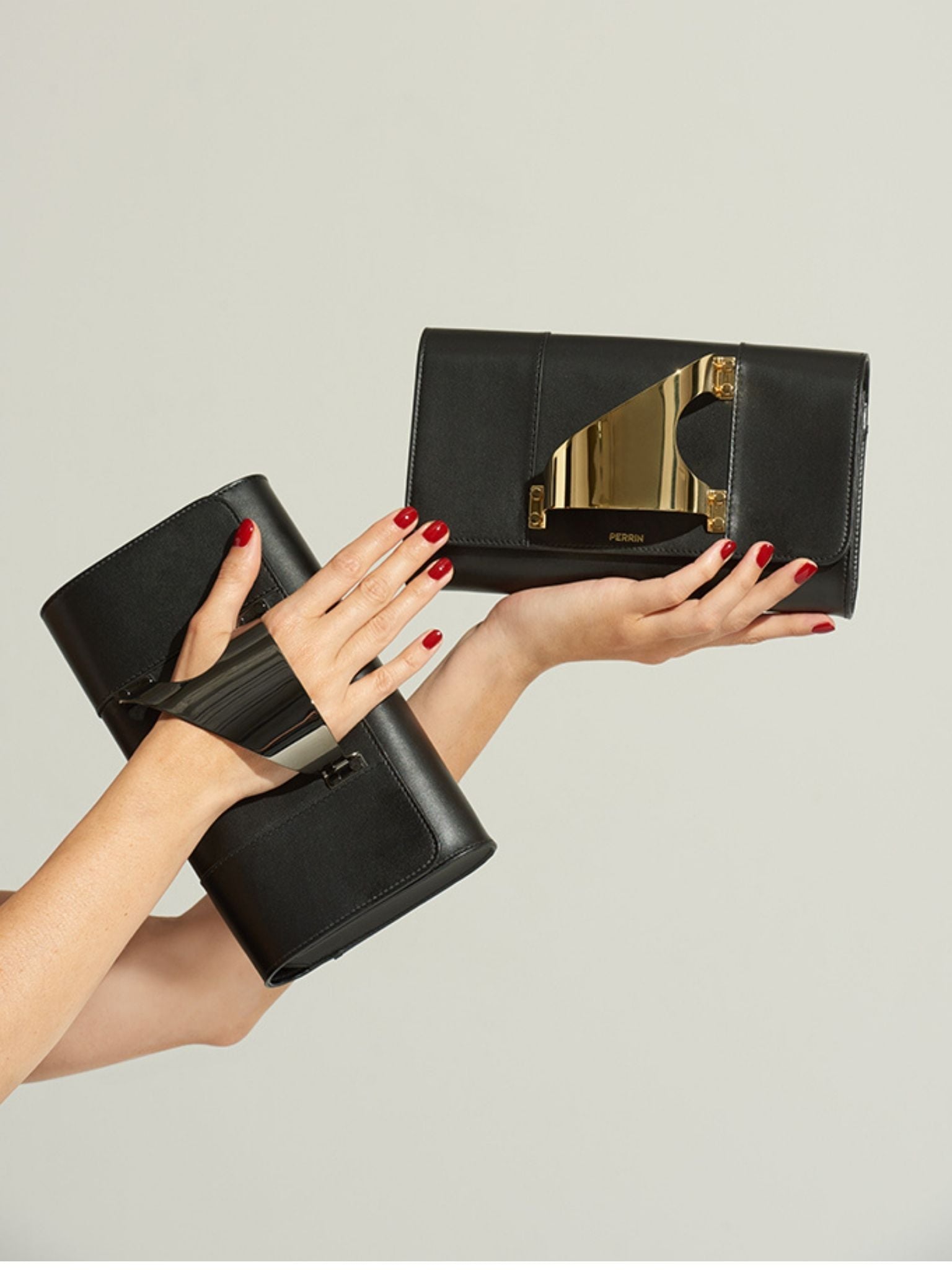 HerPorte-Black Gold Eiffel Classic Clutch