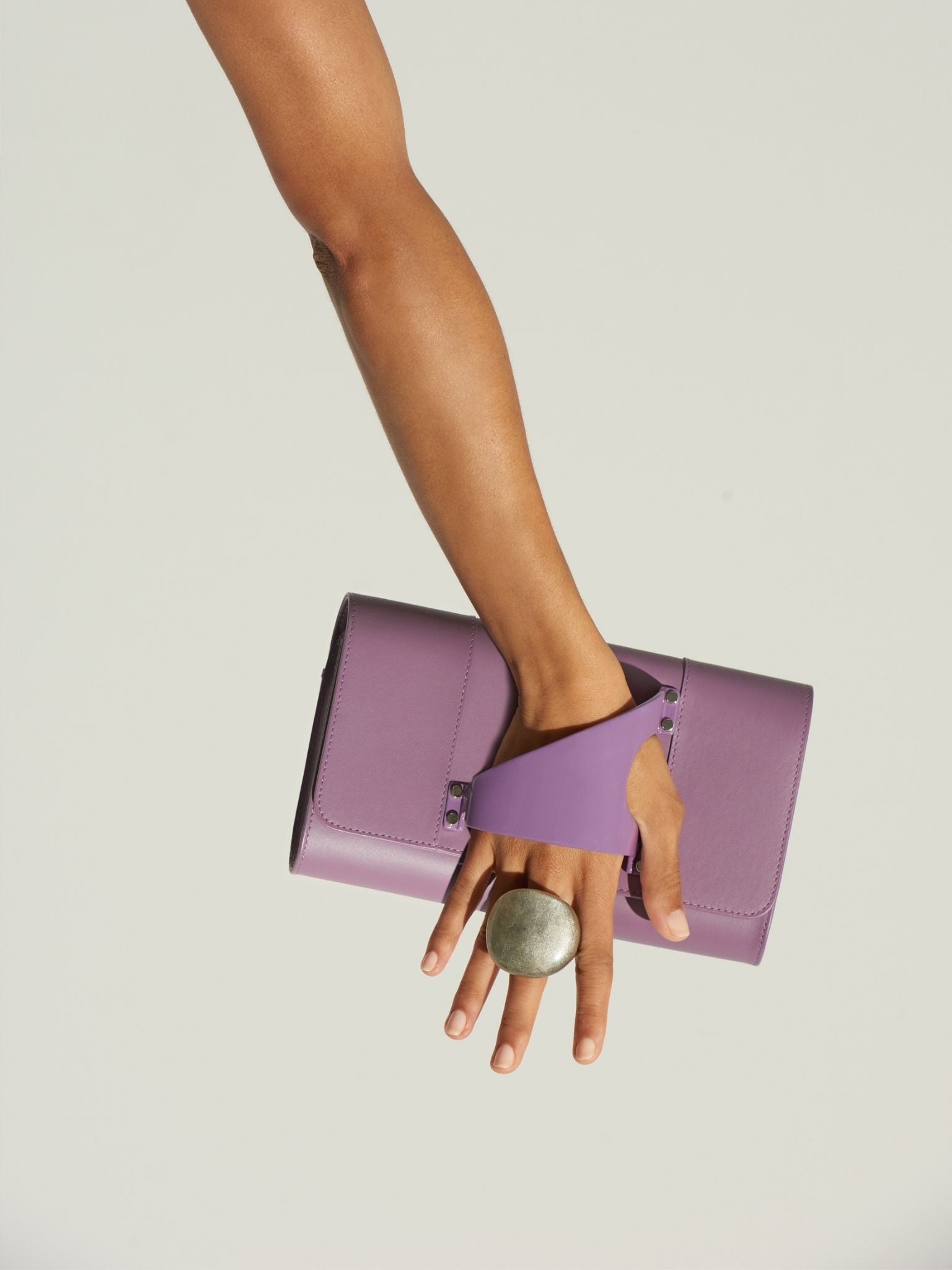 HerPorte-Lavender Eiffel Lacquer Clutch